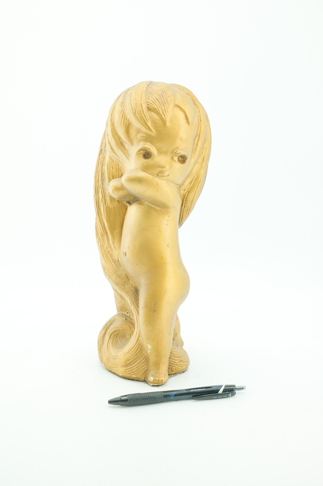 Vintage Chalkware Girl Statue / ヴィンテージ チョークウェア ガール スタチュー