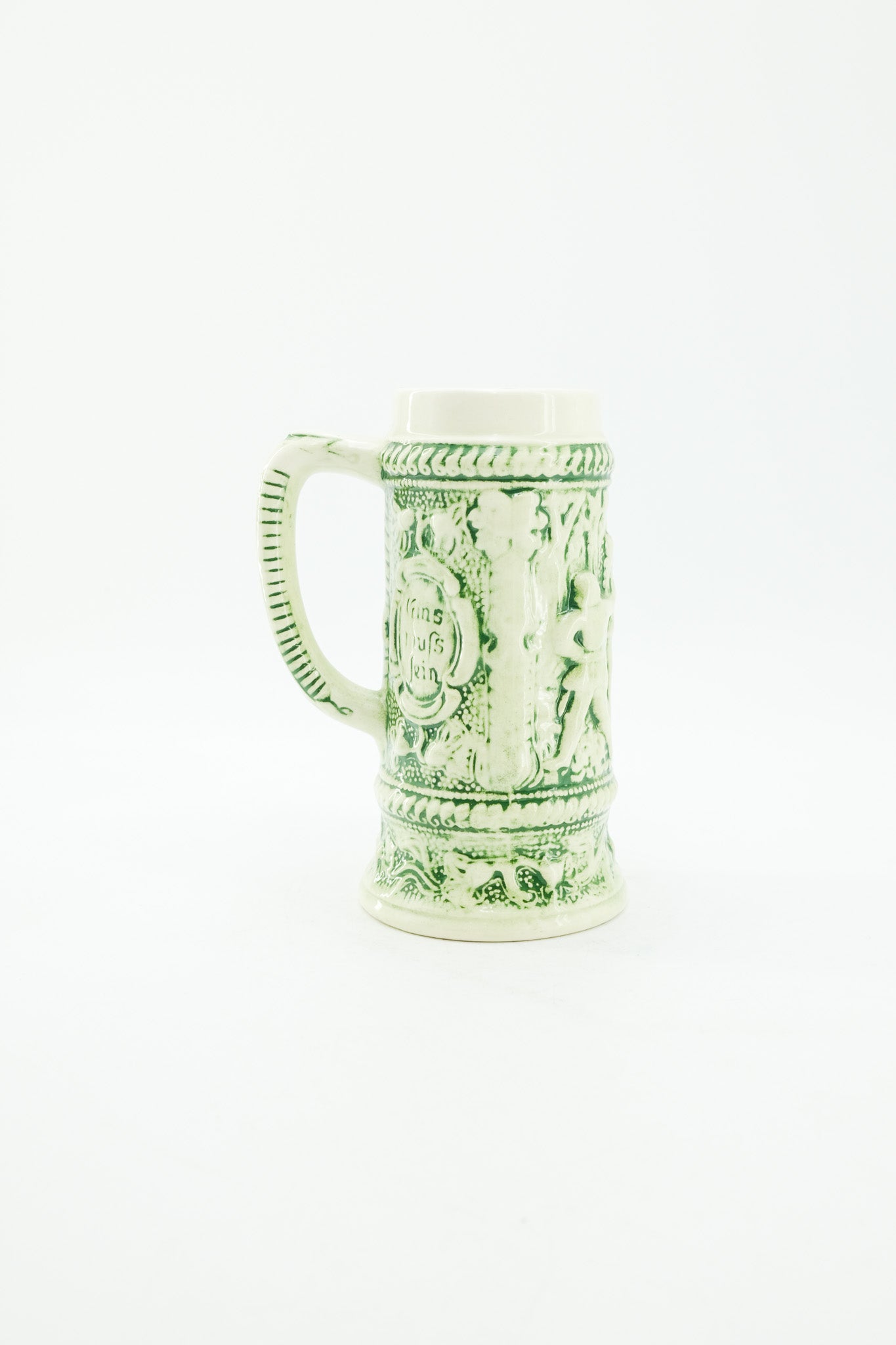 Ceramic Beer Mug / 陶器製ビアマグ（ドイツ語レリーフ入り）