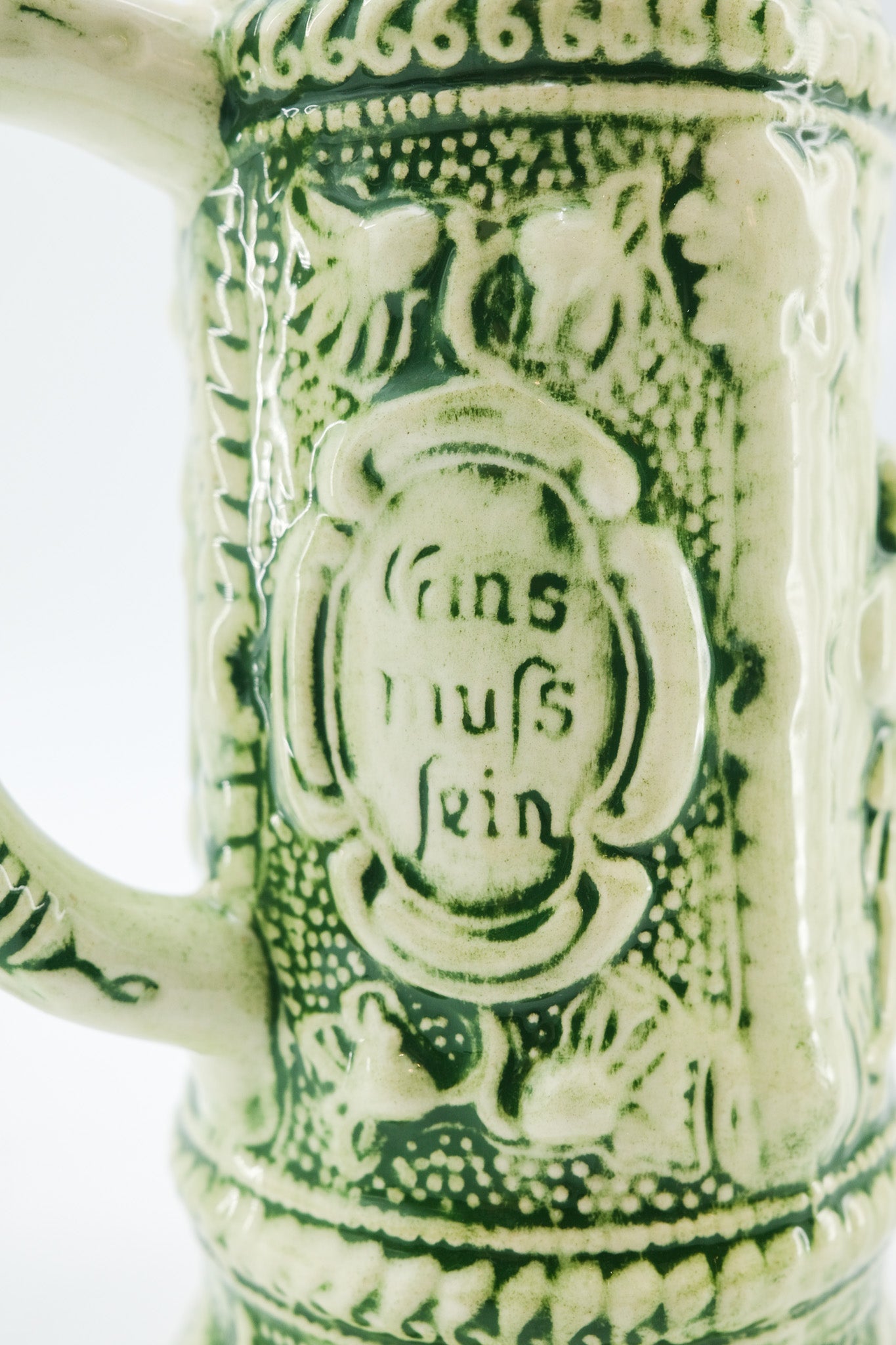 Ceramic Beer Mug / 陶器製ビアマグ（ドイツ語レリーフ入り）