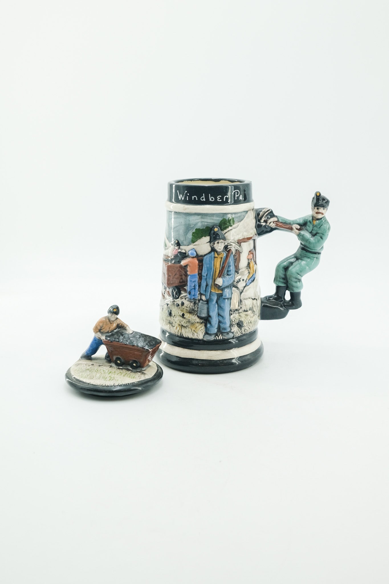 Windber Pa. Ceramic Beer Stein / ウィンバー 炭鉱夫モチーフ 陶器製 ビアジョッキ