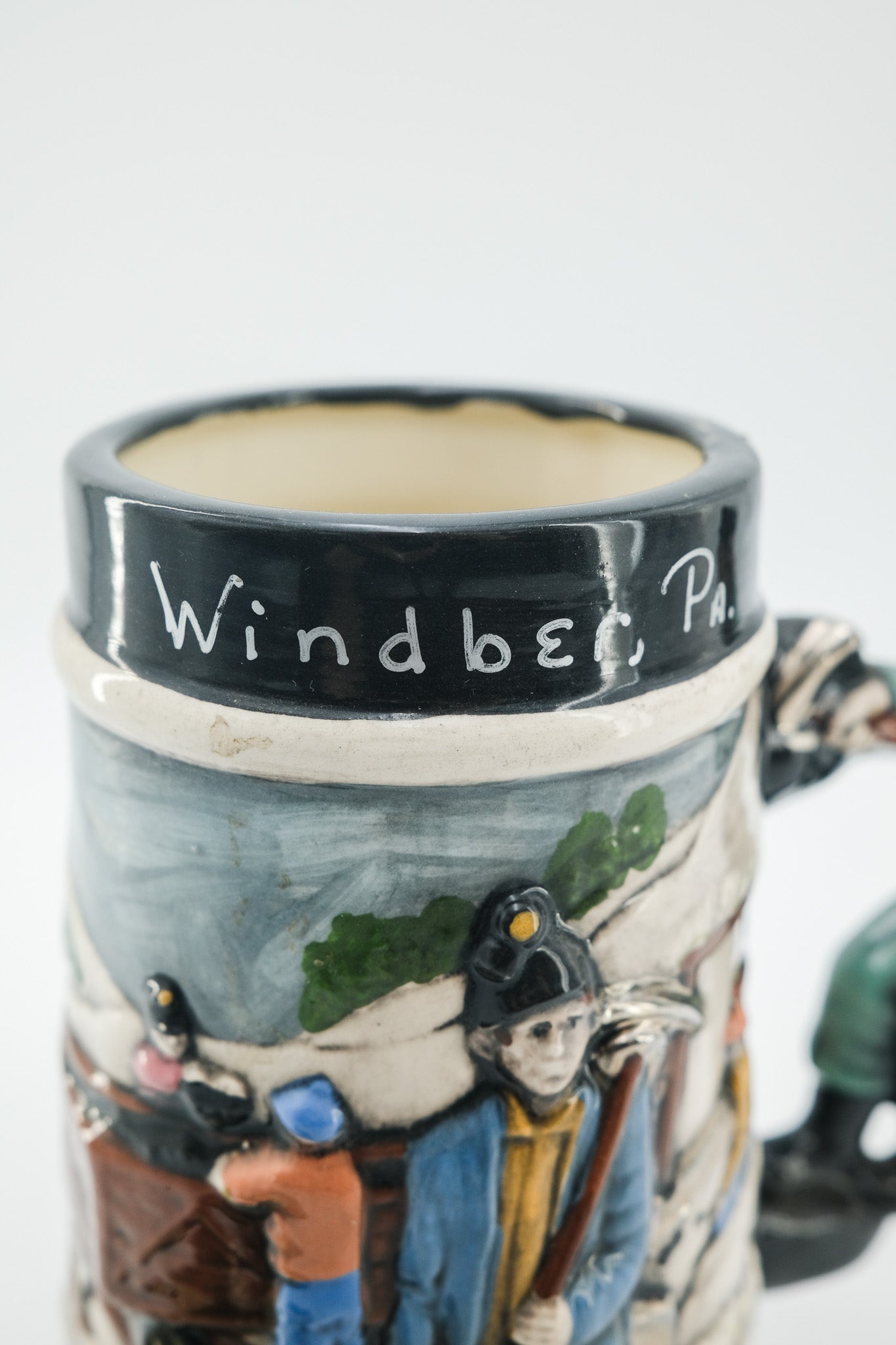 Windber Pa. Ceramic Beer Stein / ウィンバー 炭鉱夫モチーフ 陶器製 ビアジョッキ