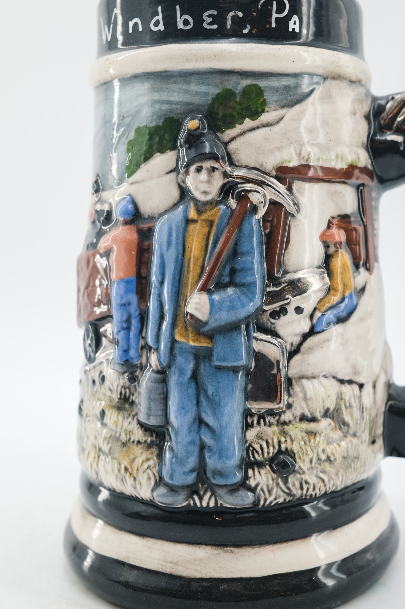 Windber Pa. Ceramic Beer Stein / ウィンバー 炭鉱夫モチーフ 陶器製 ビアジョッキ
