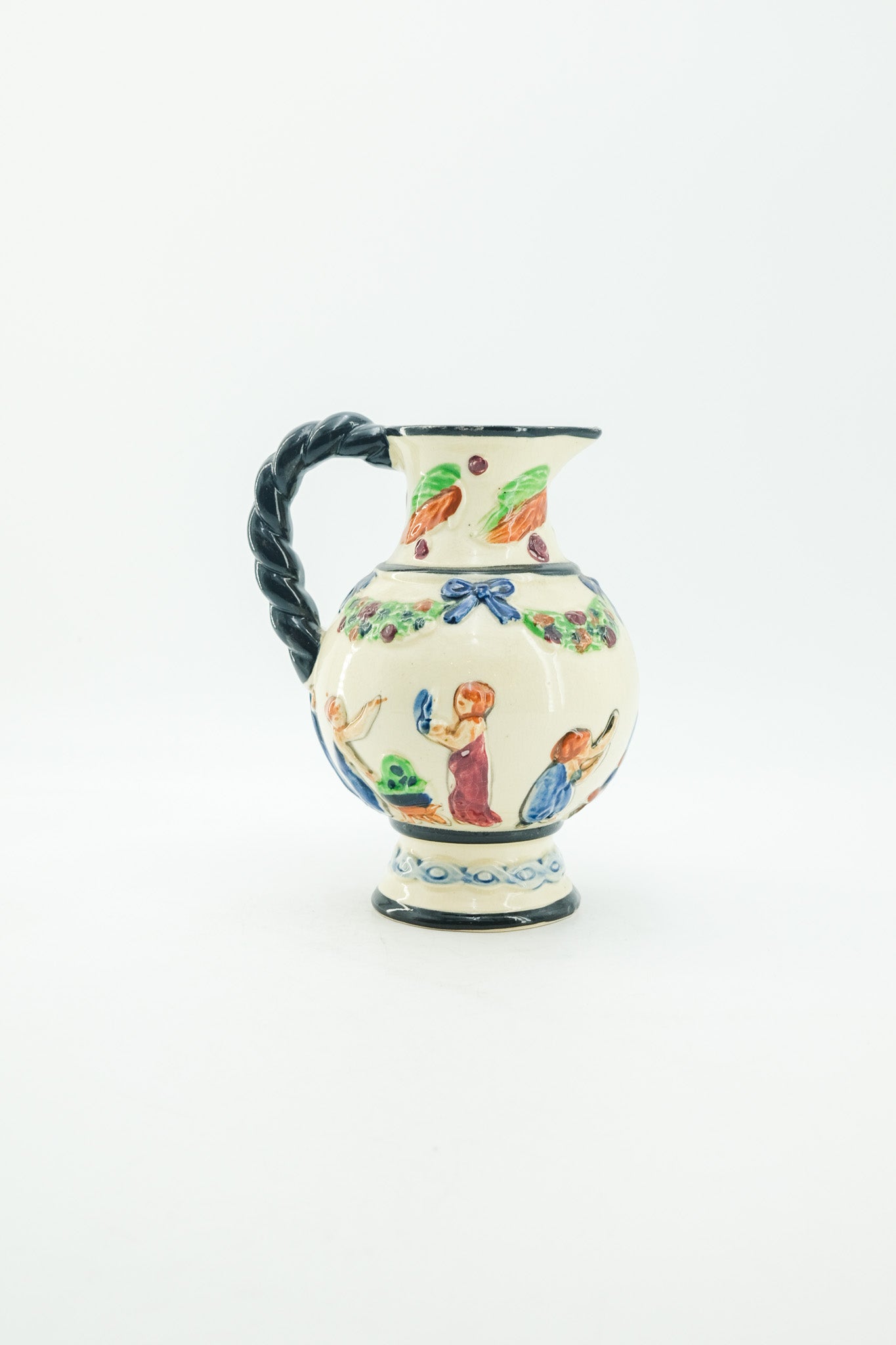 Vintage Ceramic Pitcher with Twisted Handle / ヴィンテージ セラミック ピッチャー（ツイストハンドル）