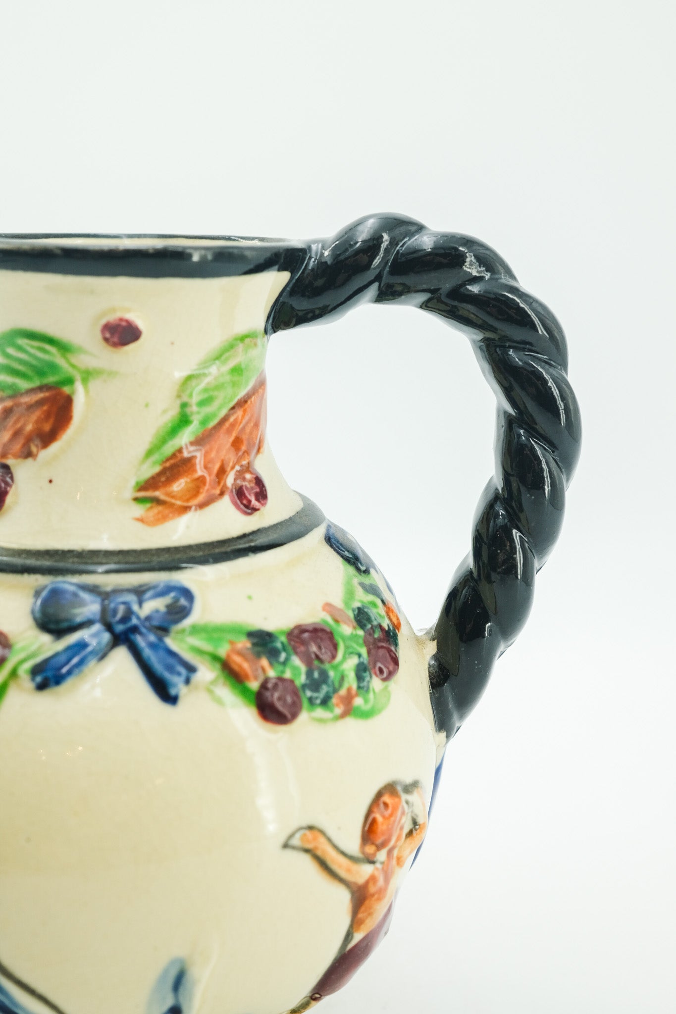 Vintage Ceramic Pitcher with Twisted Handle / ヴィンテージ セラミック ピッチャー（ツイストハンドル）