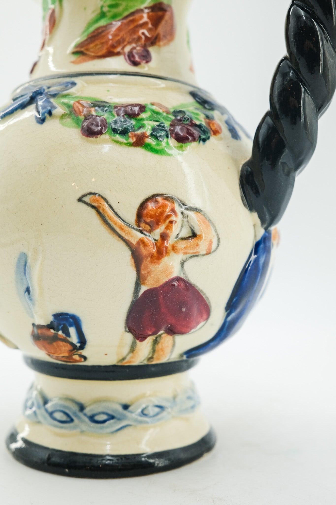 Vintage Ceramic Pitcher with Twisted Handle / ヴィンテージ セラミック ピッチャー（ツイストハンドル）