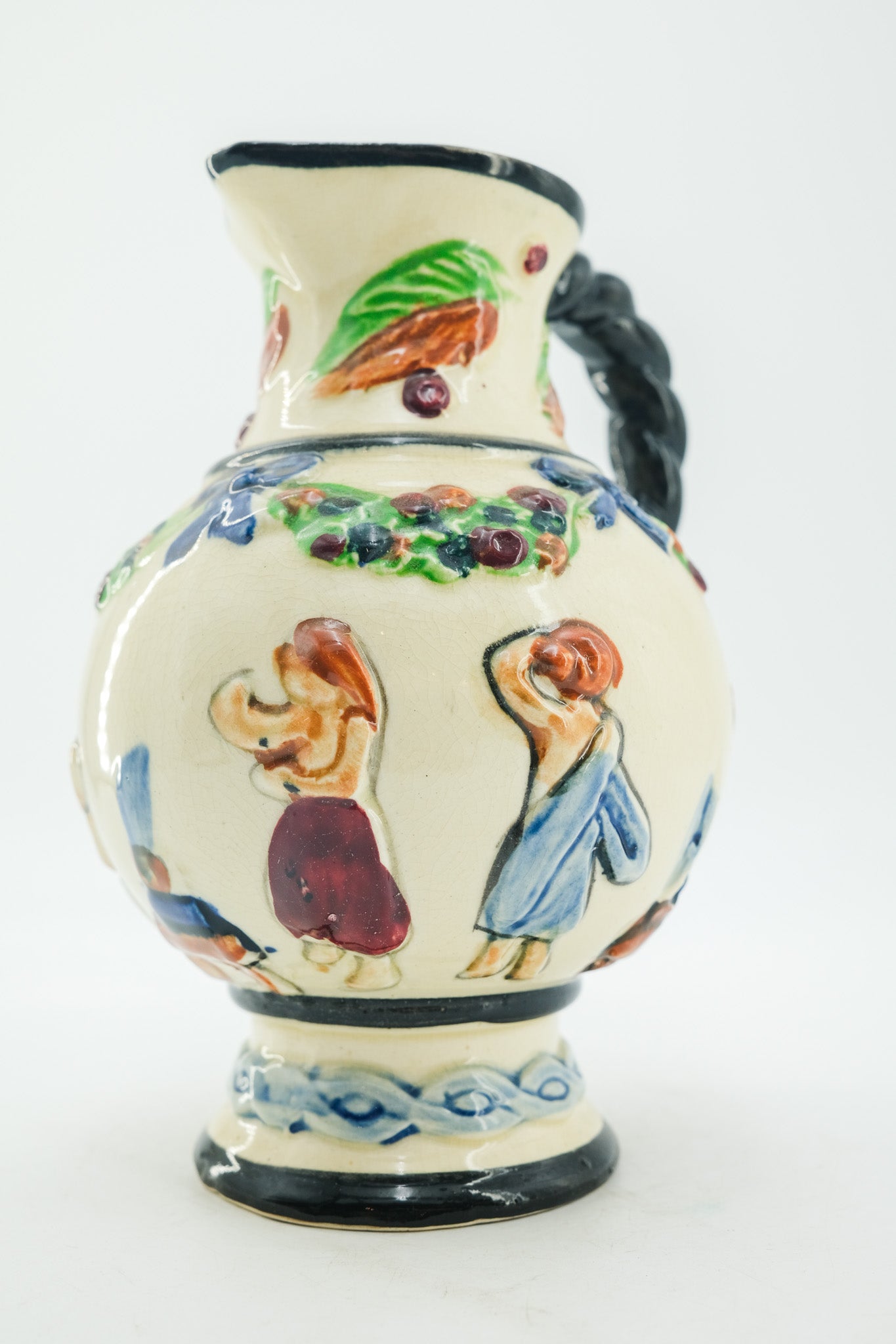 Vintage Ceramic Pitcher with Twisted Handle / ヴィンテージ セラミック ピッチャー（ツイストハンドル）