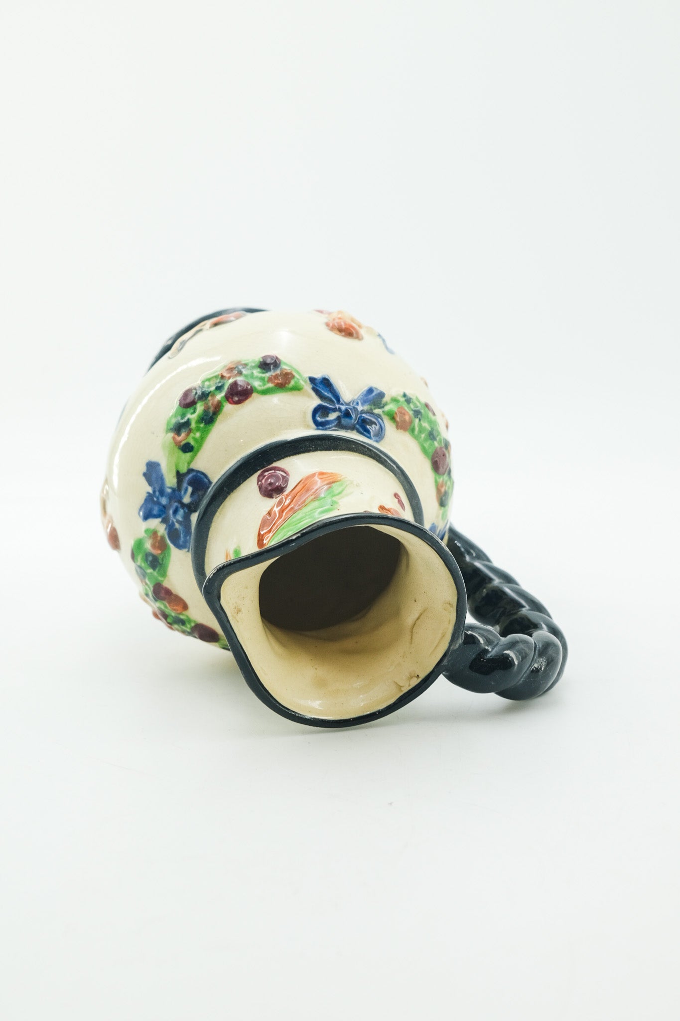 Vintage Ceramic Pitcher with Twisted Handle / ヴィンテージ セラミック ピッチャー（ツイストハンドル）