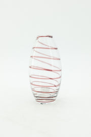 Glass Vase with Purple Spiral / ガラスフラワーベース パープルスパイラル