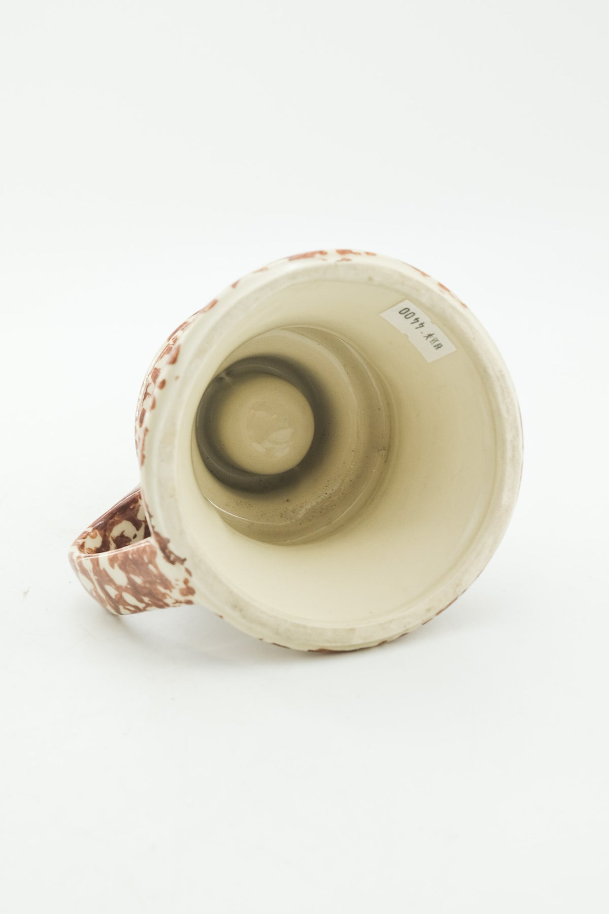 Spongeware Chamberstick Candle Holder (Brown) / スポンジウェア キャンドルホルダー（ブラウン）