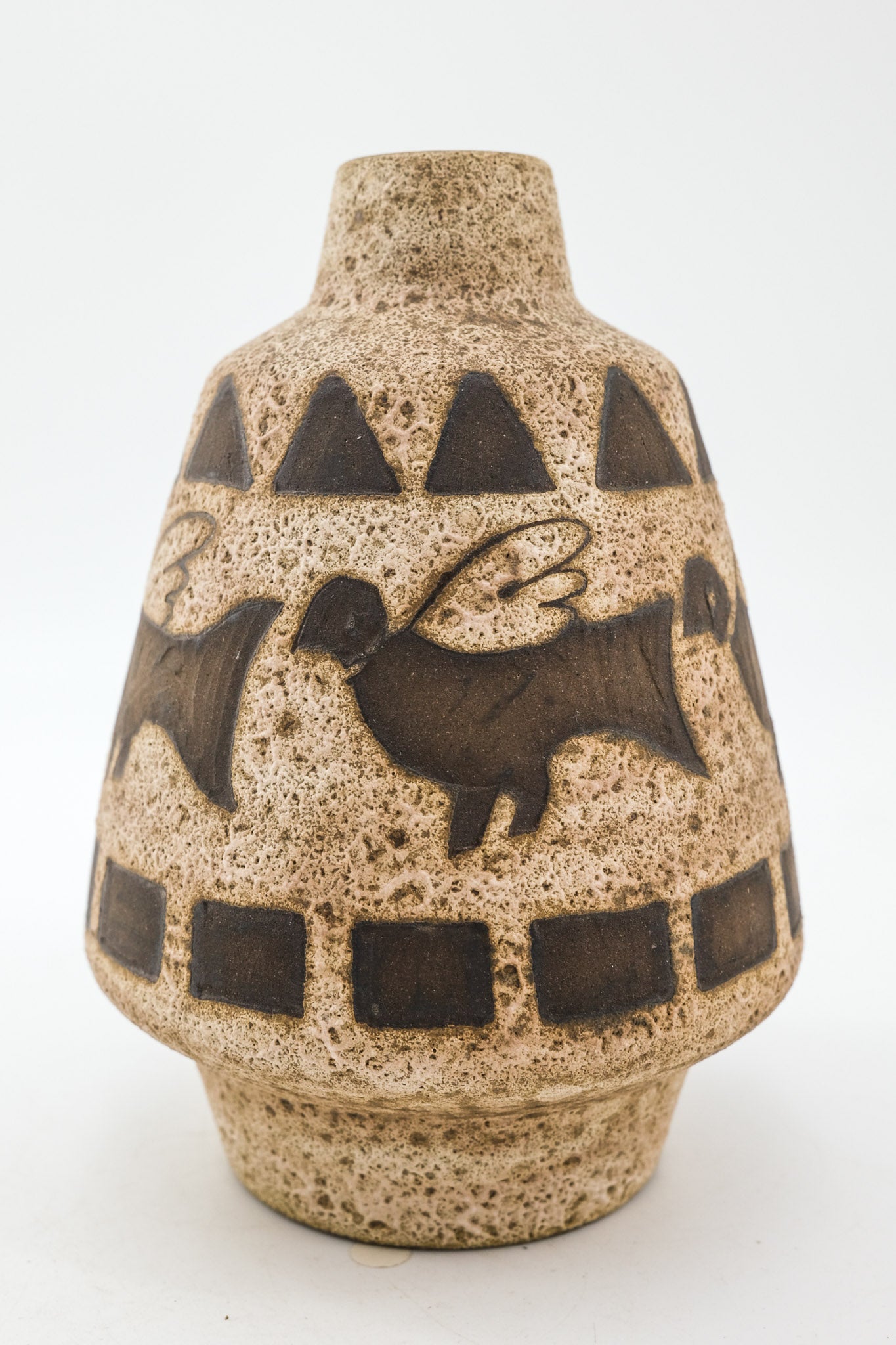 Fat Lava Vase with Bird Motif / ファットラヴァ 鳥のモチーフ 花瓶