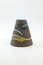 Abstract Pattern Ceramic Flower Vase / 抽象柄の陶器一輪挿し