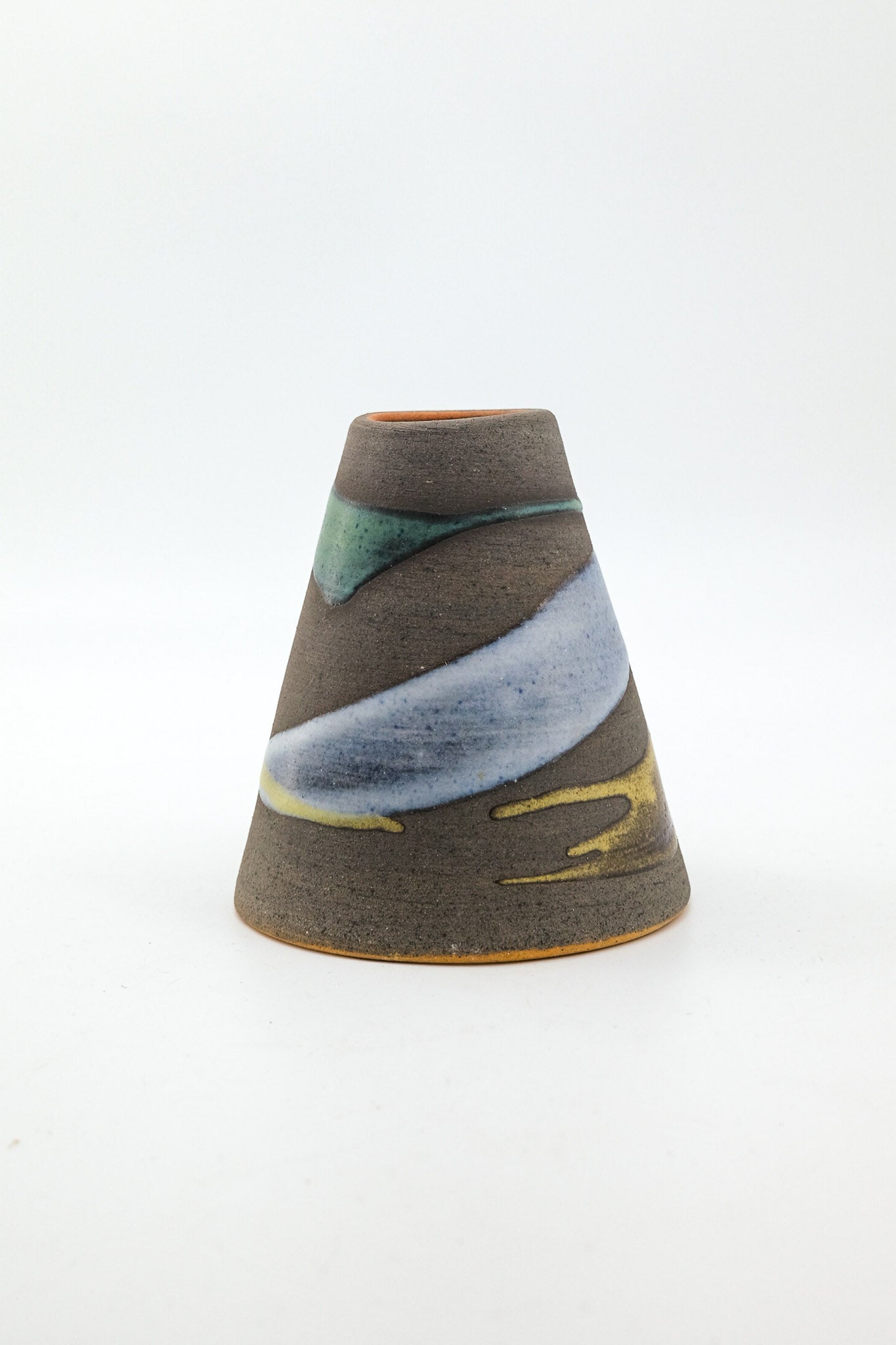 Abstract Pattern Ceramic Flower Vase / 抽象柄の陶器一輪挿し