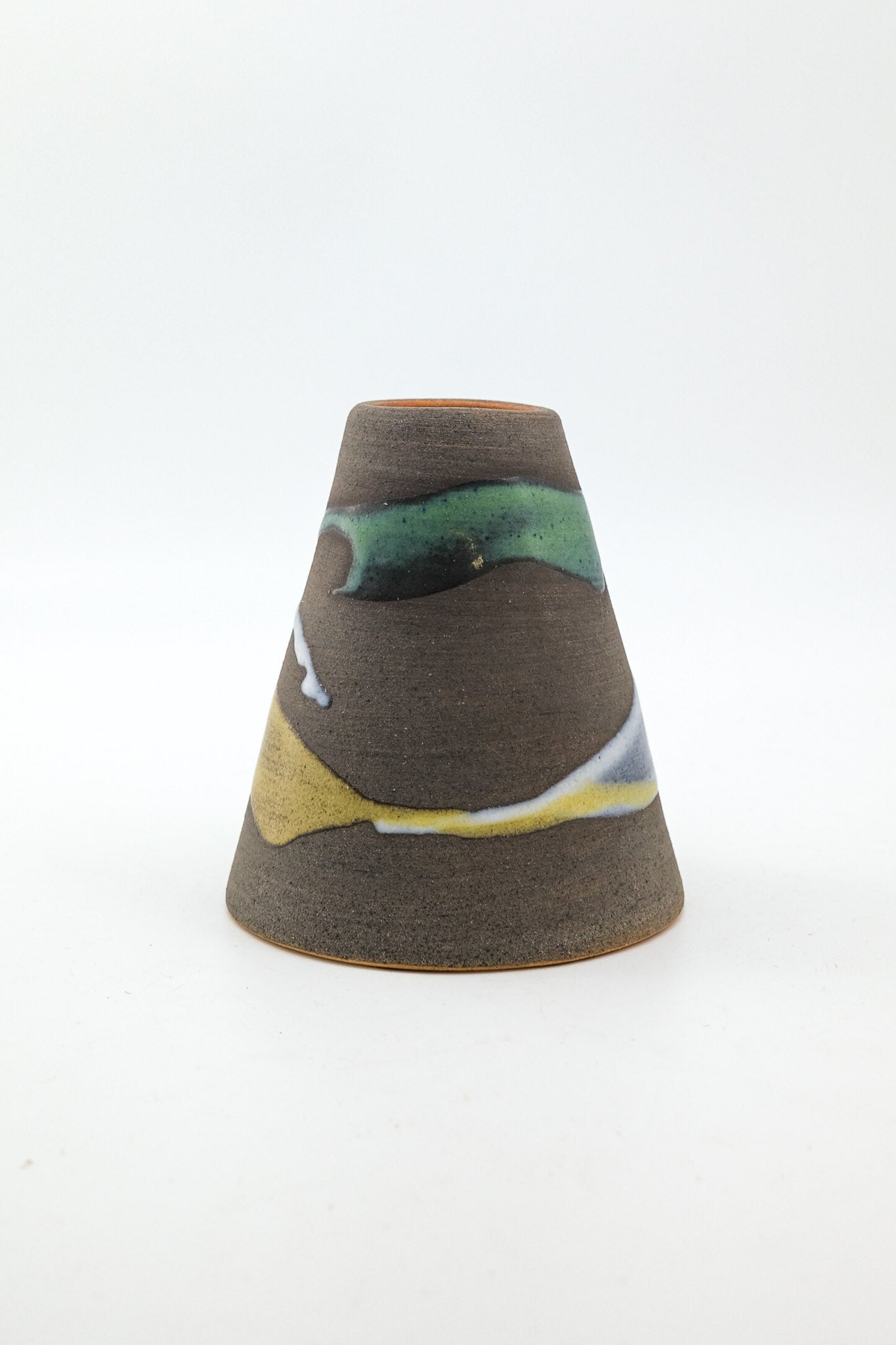 Abstract Pattern Ceramic Flower Vase / 抽象柄の陶器一輪挿し