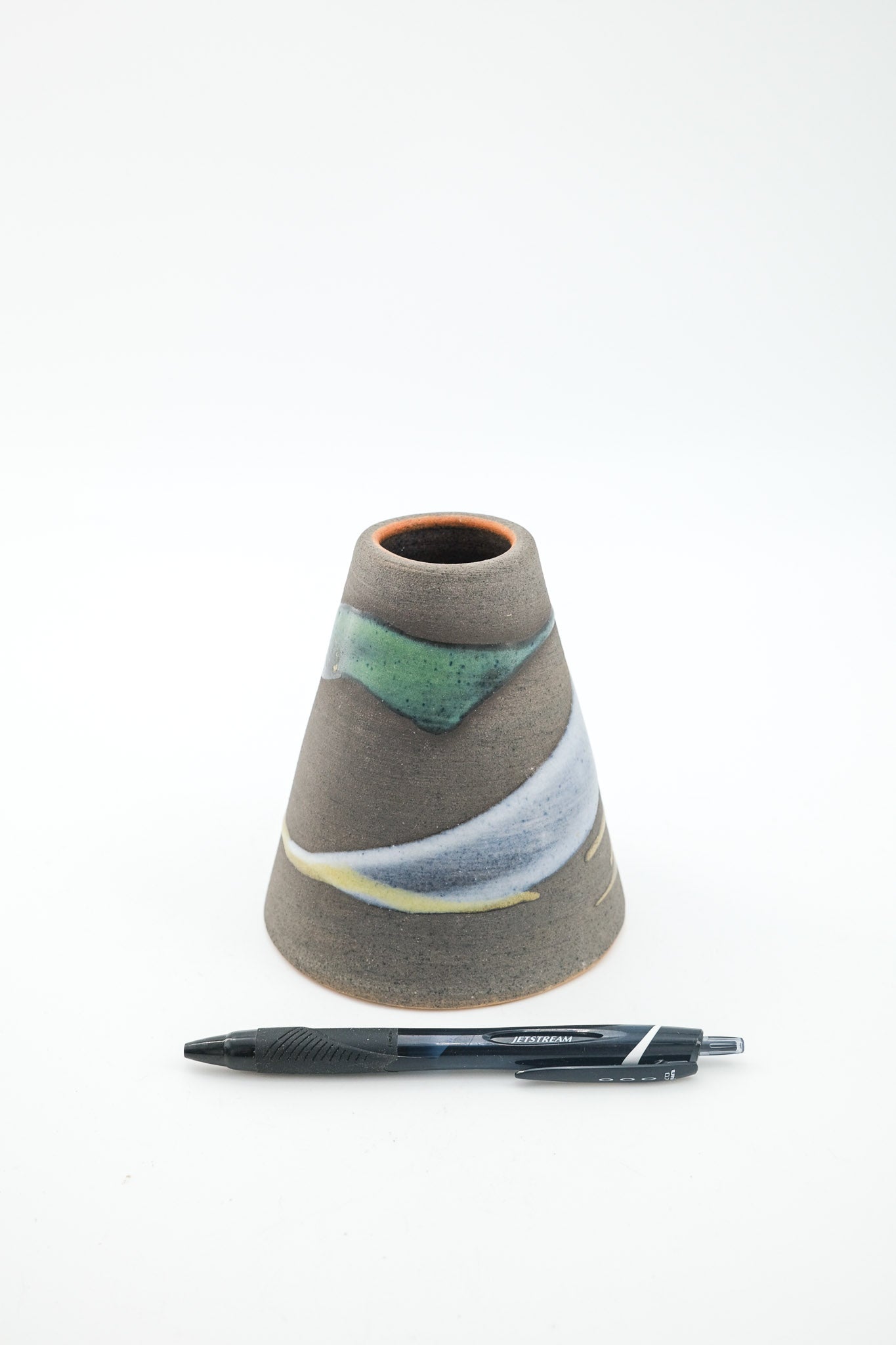 Abstract Pattern Ceramic Flower Vase / 抽象柄の陶器一輪挿し