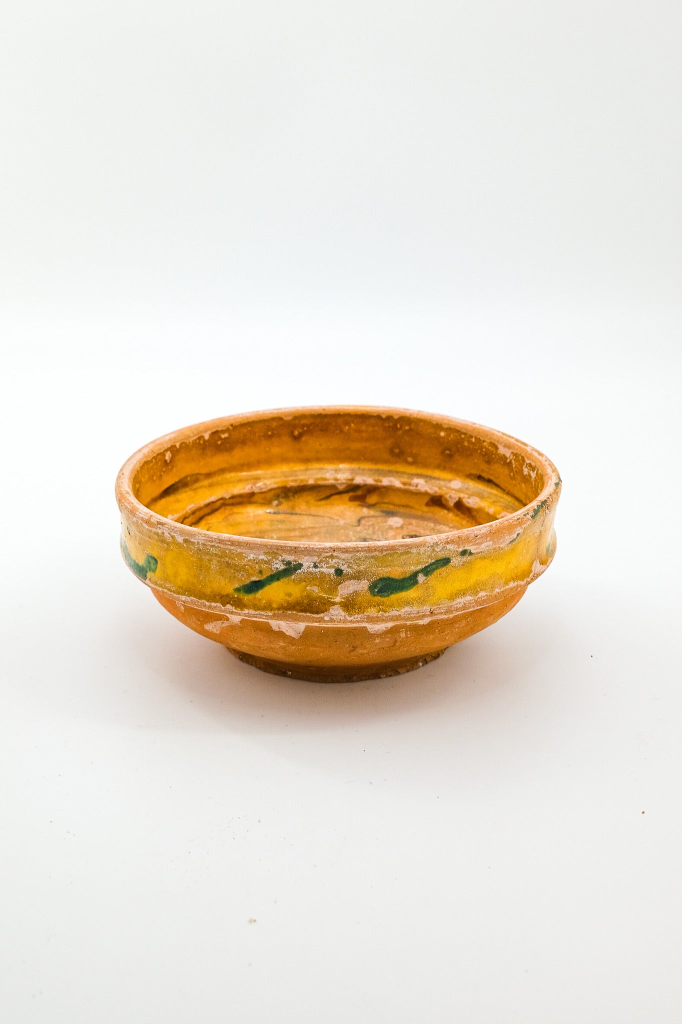 Marble-glazed terracotta bowl / マーブルの釉薬のテラコッタボウル
