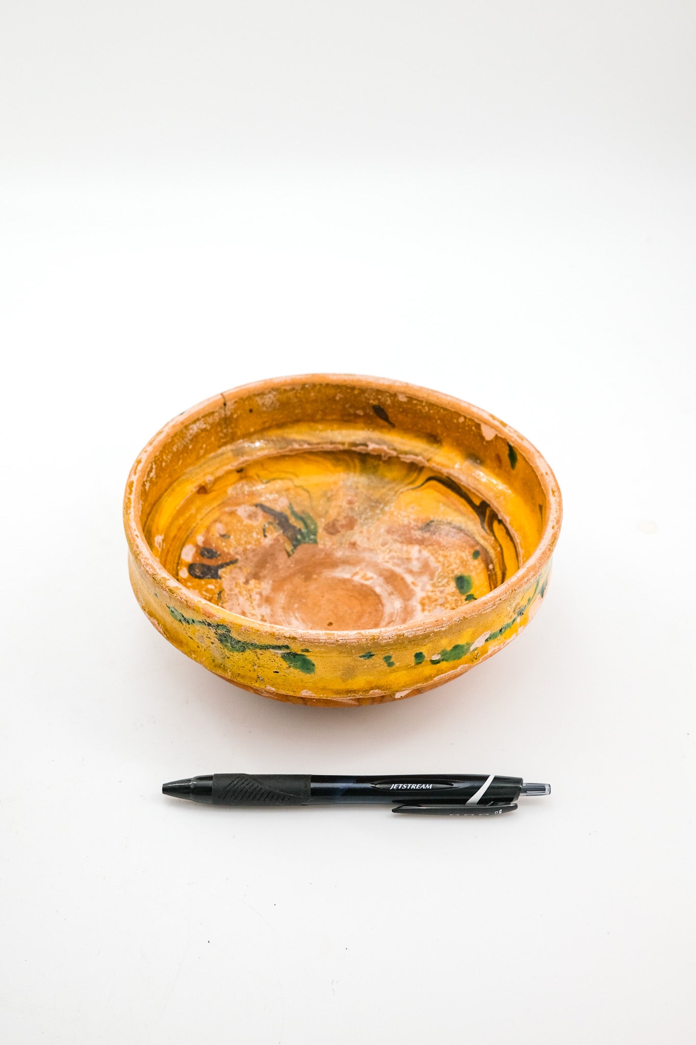 Marble-glazed terracotta bowl / マーブルの釉薬のテラコッタボウル