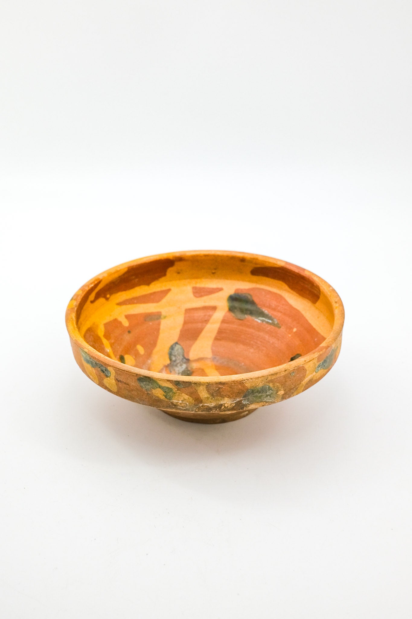 Marble-glazed terracotta bowl / マーブルの釉薬のテラコッタボウル