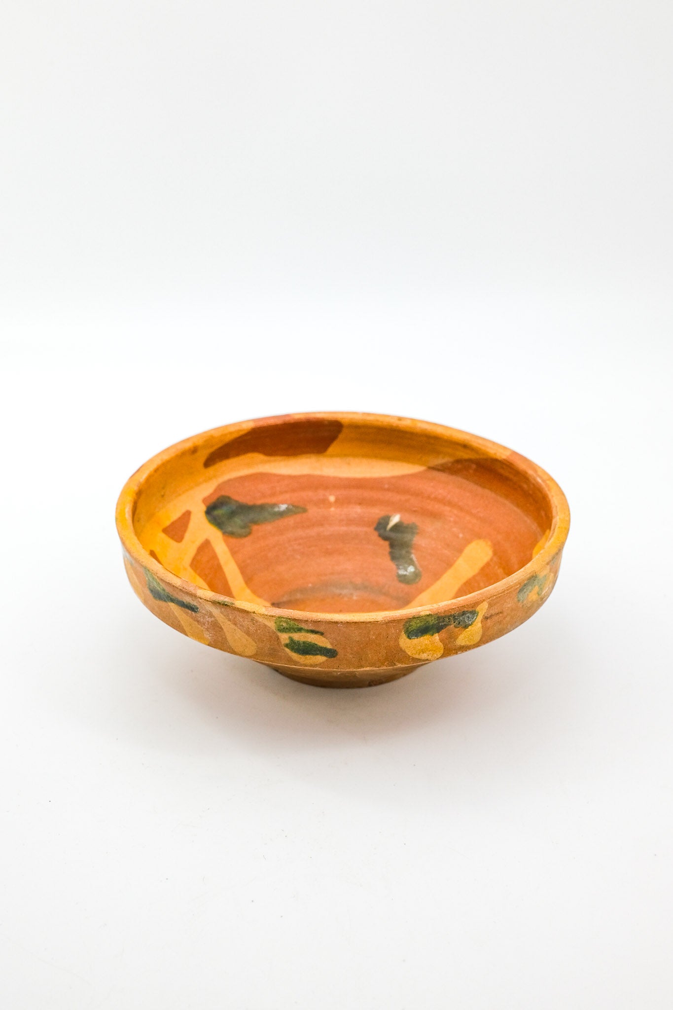Marble-glazed terracotta bowl / マーブルの釉薬のテラコッタボウル