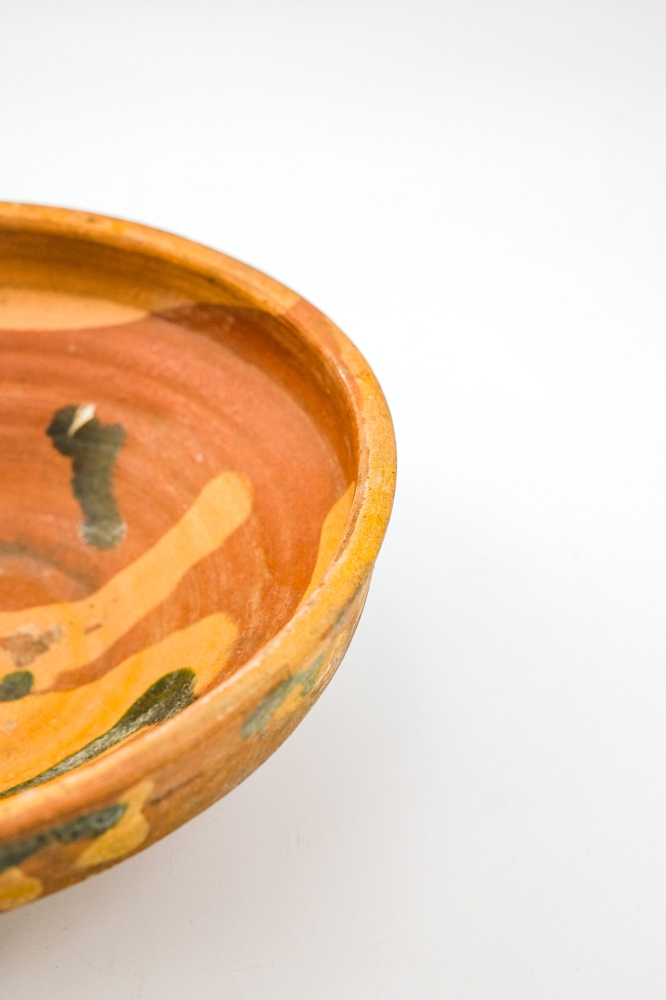 Marble-glazed terracotta bowl / マーブルの釉薬のテラコッタボウル