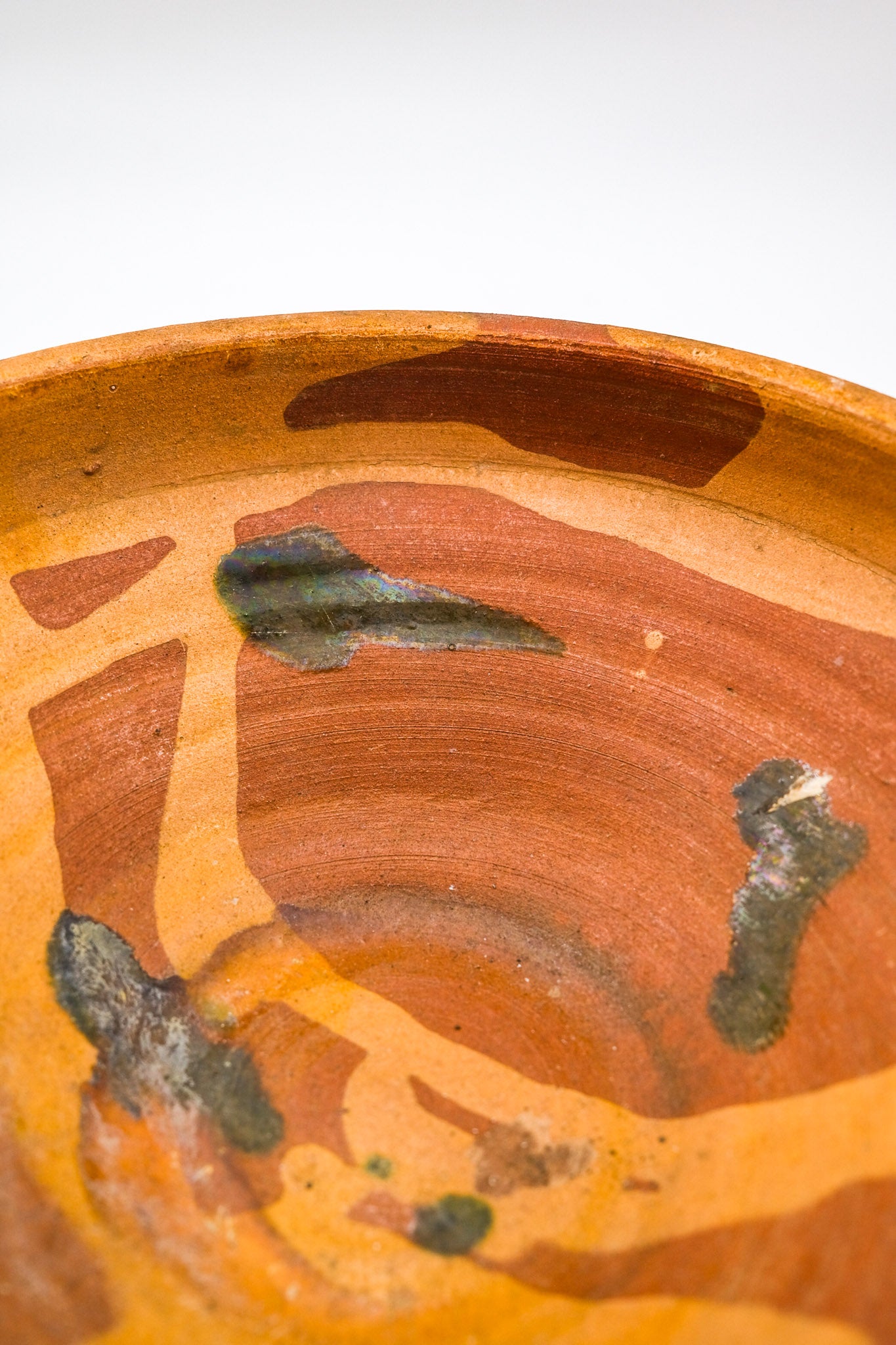 Marble-glazed terracotta bowl / マーブルの釉薬のテラコッタボウル