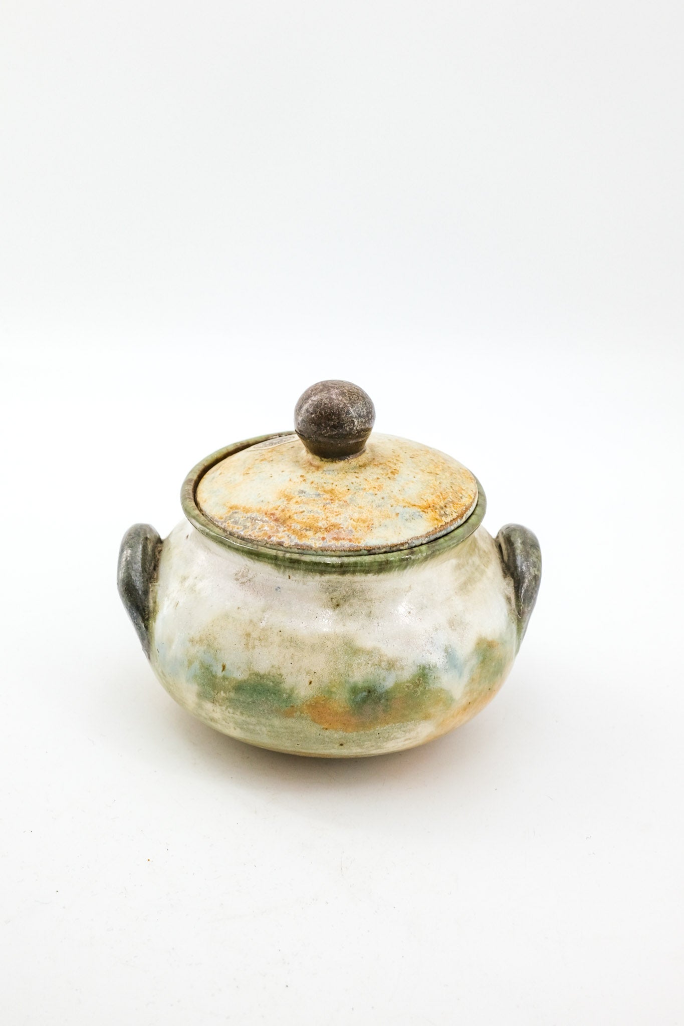 Pottery Jar with Lid - Bouffioulx / ベルギー Bouffioulx製 蓋付き陶器ジャー