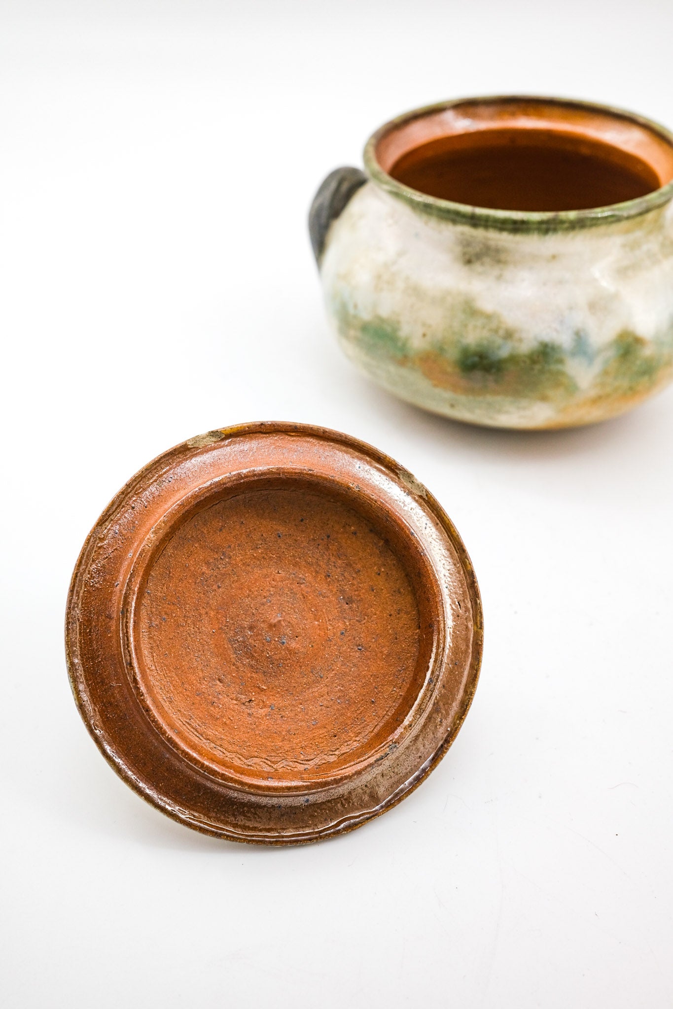 Pottery Jar with Lid - Bouffioulx / ベルギー Bouffioulx製 蓋付き陶器ジャー