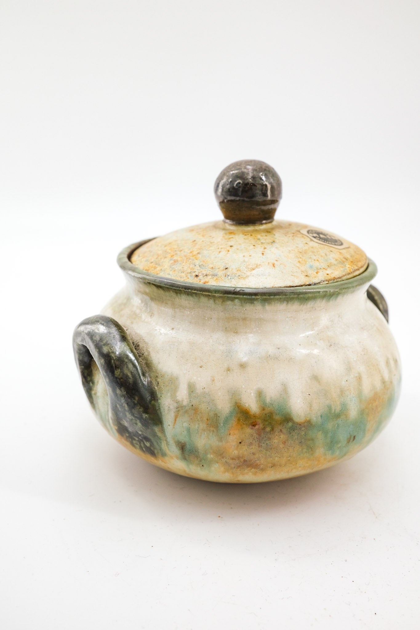 Pottery Jar with Lid - Bouffioulx / ベルギー Bouffioulx製 蓋付き陶器ジャー