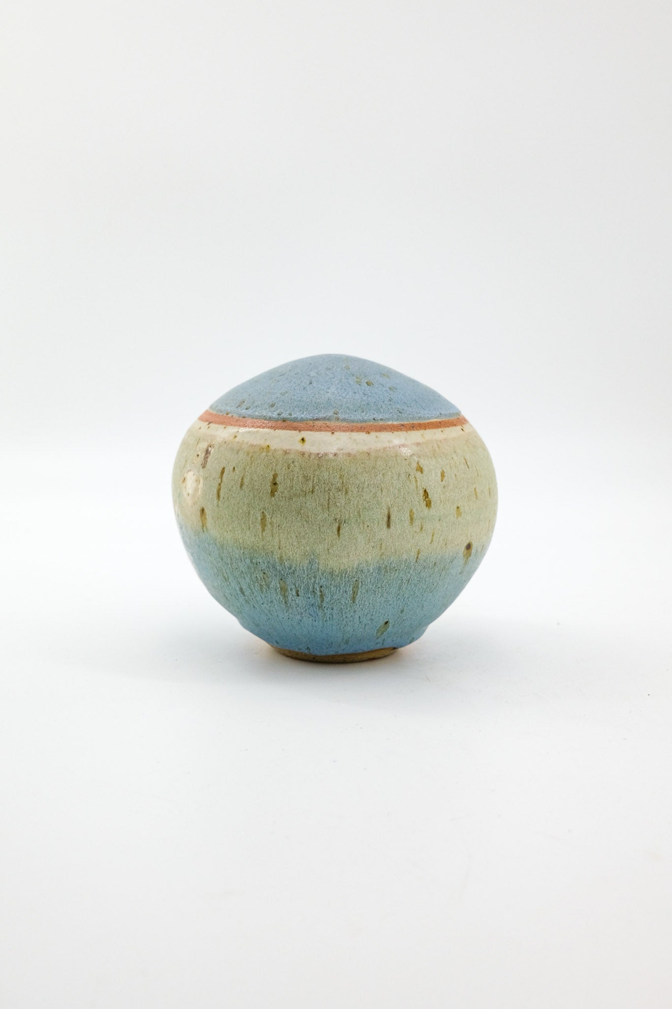 Pot - Blue and Earth Tones / 陶器製オブジェポット