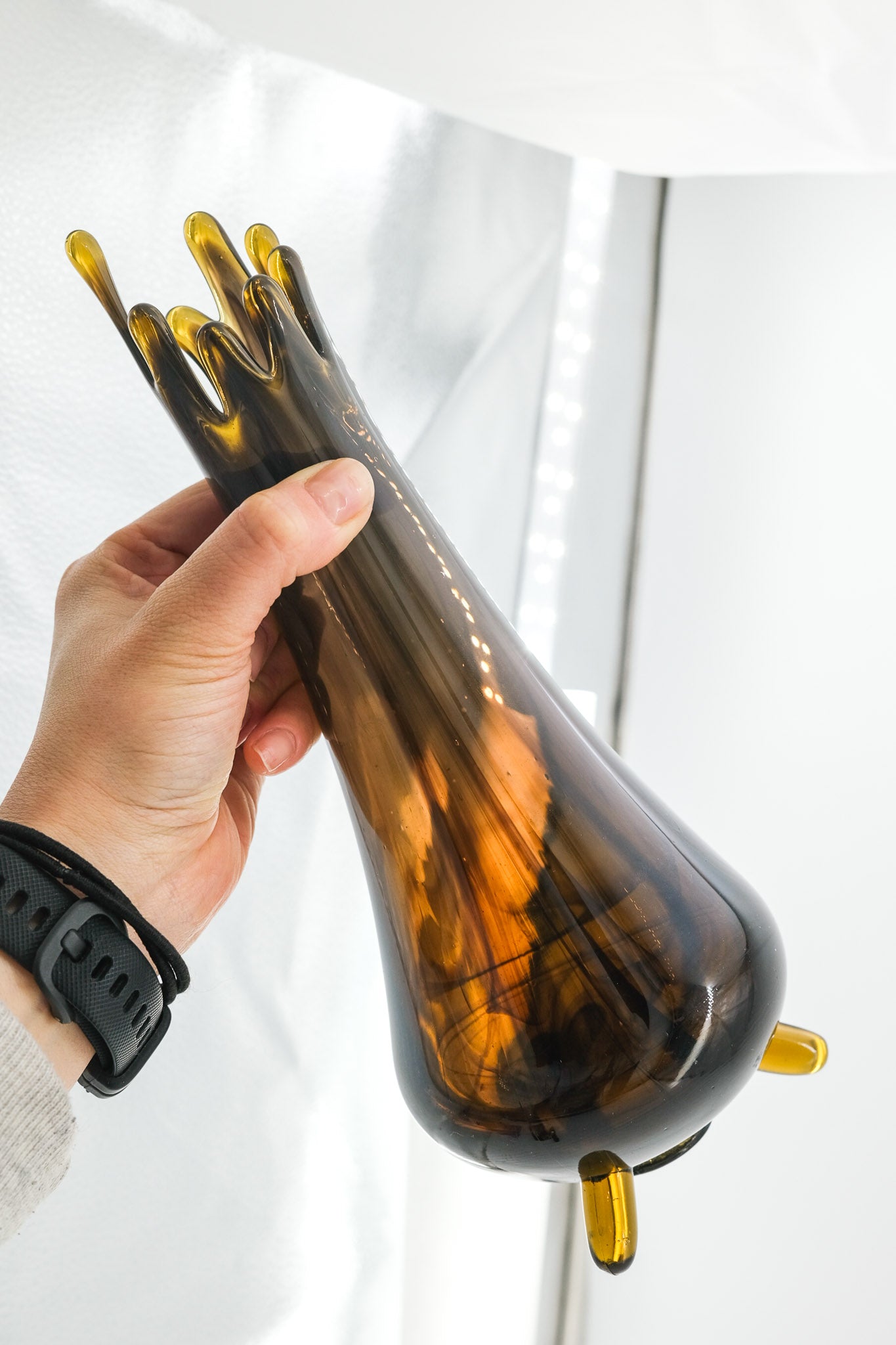 Glass Footed Flower Vase / ガラス三つ足フラワーベース