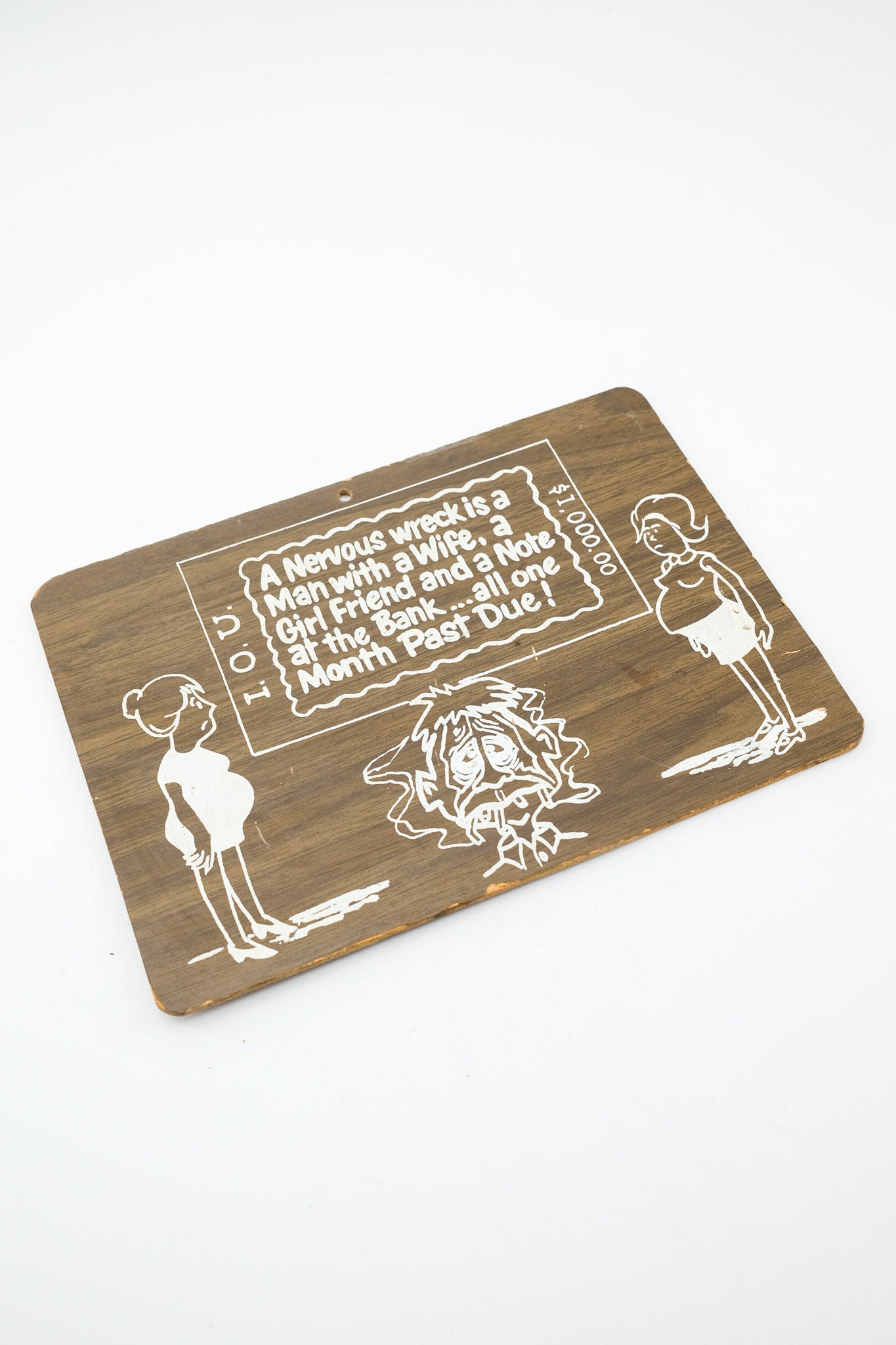 I.O.U. Wooden Plaque - "A Nervous Wreck" / I.O.U. 木製プラーク「神経衰弱」