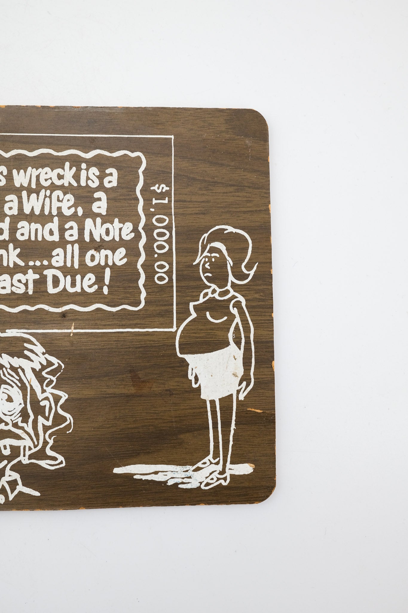 I.O.U. Wooden Plaque - "A Nervous Wreck" / I.O.U. 木製プラーク「神経衰弱」