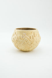 Pottery Planter with Geometric Pattern / 幾何学模様の陶器プランター