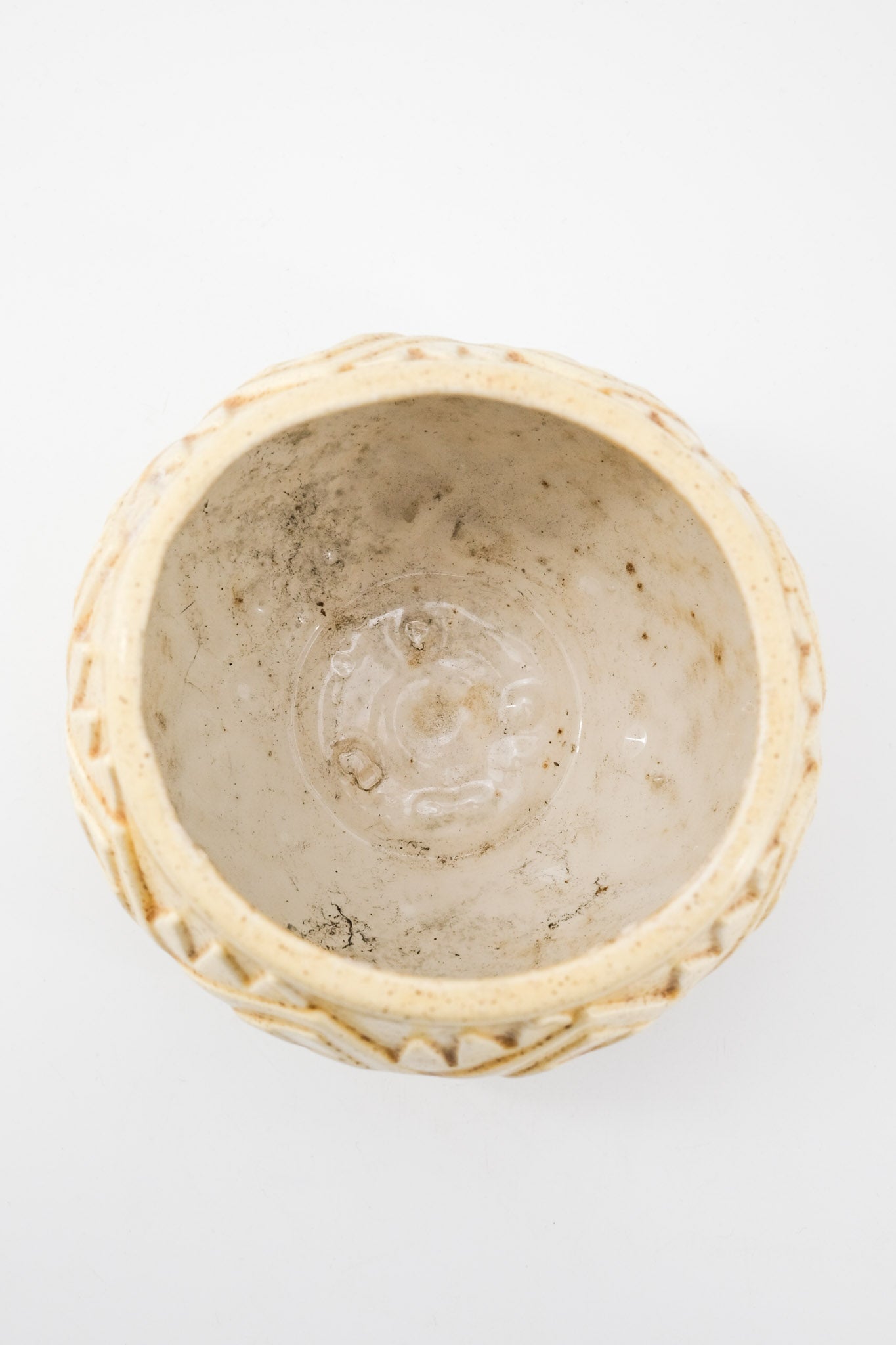 Pottery Planter with Geometric Pattern / 幾何学模様の陶器プランター