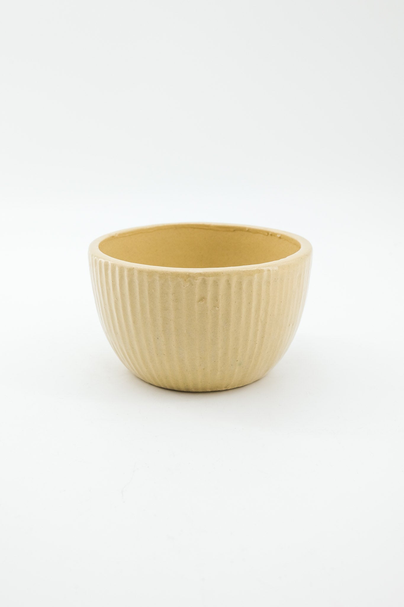 Yellow Ribbed Ceramic Bowl / イエローリブ・セラミックボウル
