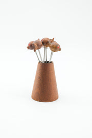 フィッシュモチーフ カクテルピックセット / Vintage Wooden Fish Cocktail Picks Set