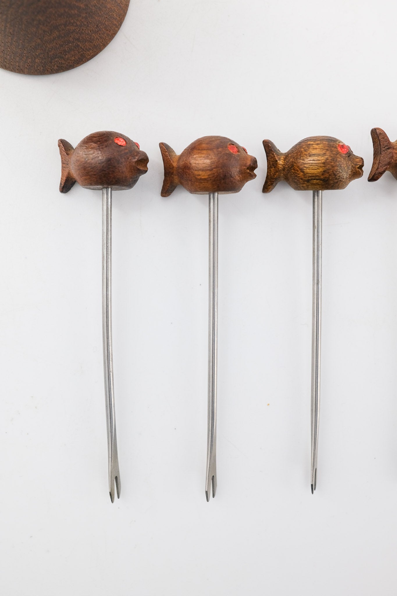フィッシュモチーフ カクテルピックセット / Vintage Wooden Fish Cocktail Picks Set