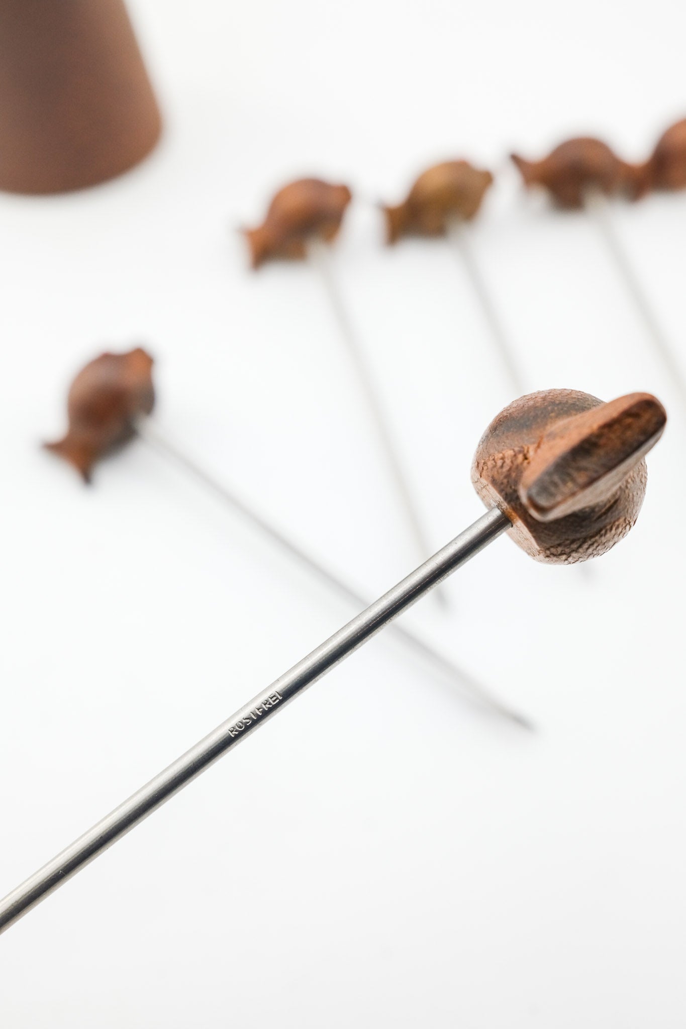 フィッシュモチーフ カクテルピックセット / Vintage Wooden Fish Cocktail Picks Set