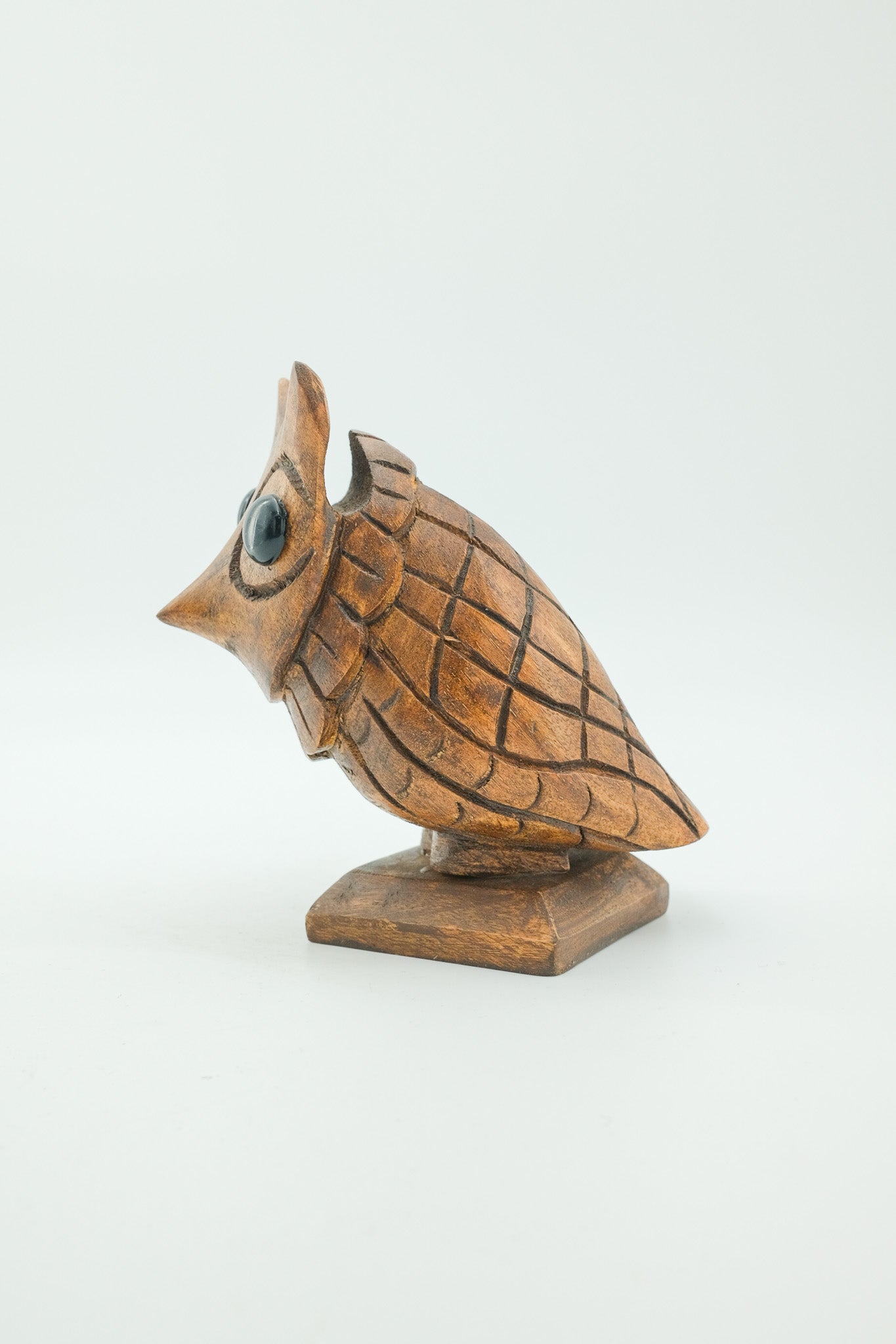 Wooden Owl Pen Holder / 木彫りのフクロウ ペンホルダー