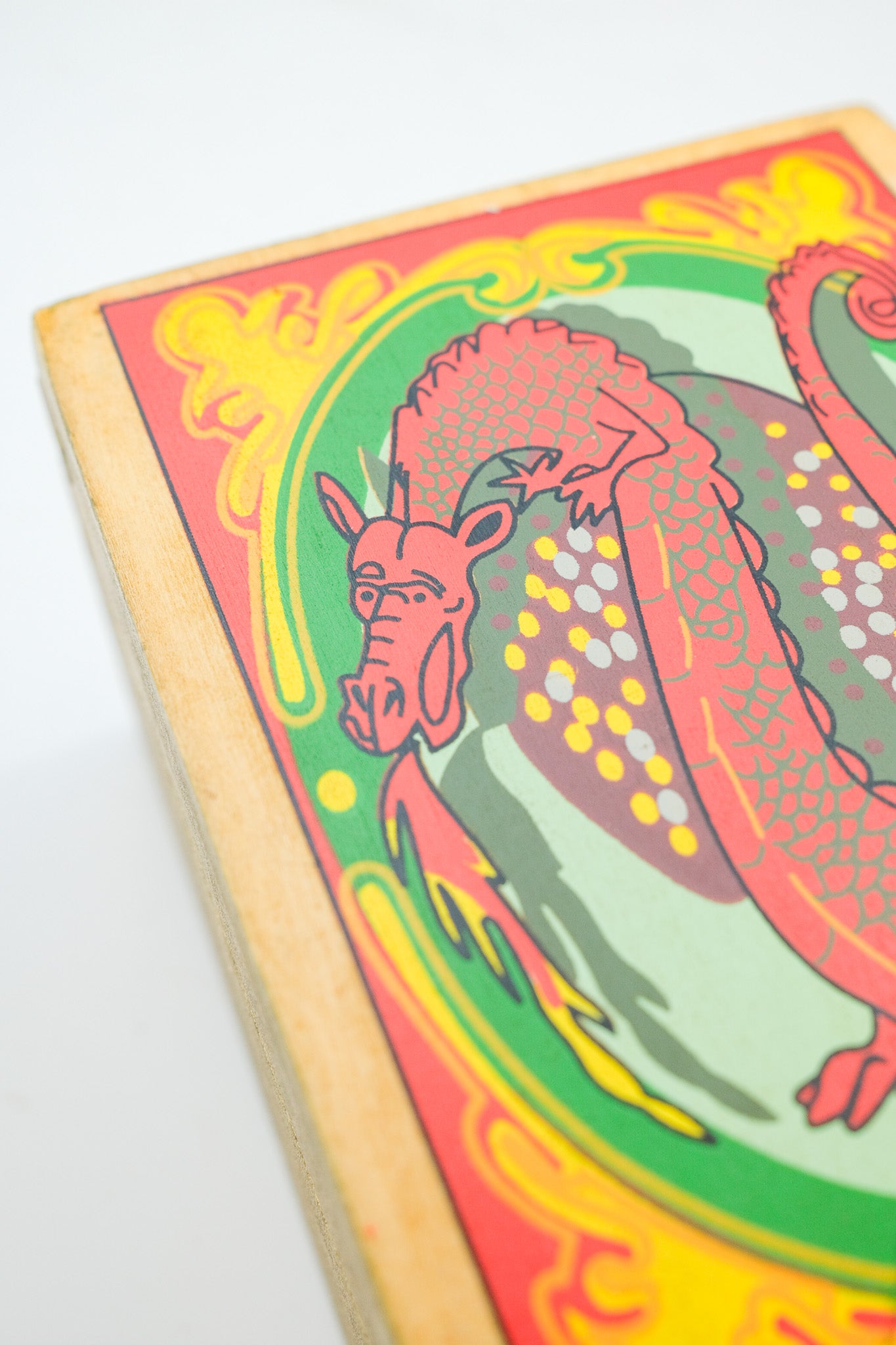 Dragon Illustration Wooden Box / ドラゴンイラストレーション ウッドボックス