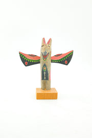 Totem Pole Figurine / 木製 トーテムポール オブジェ