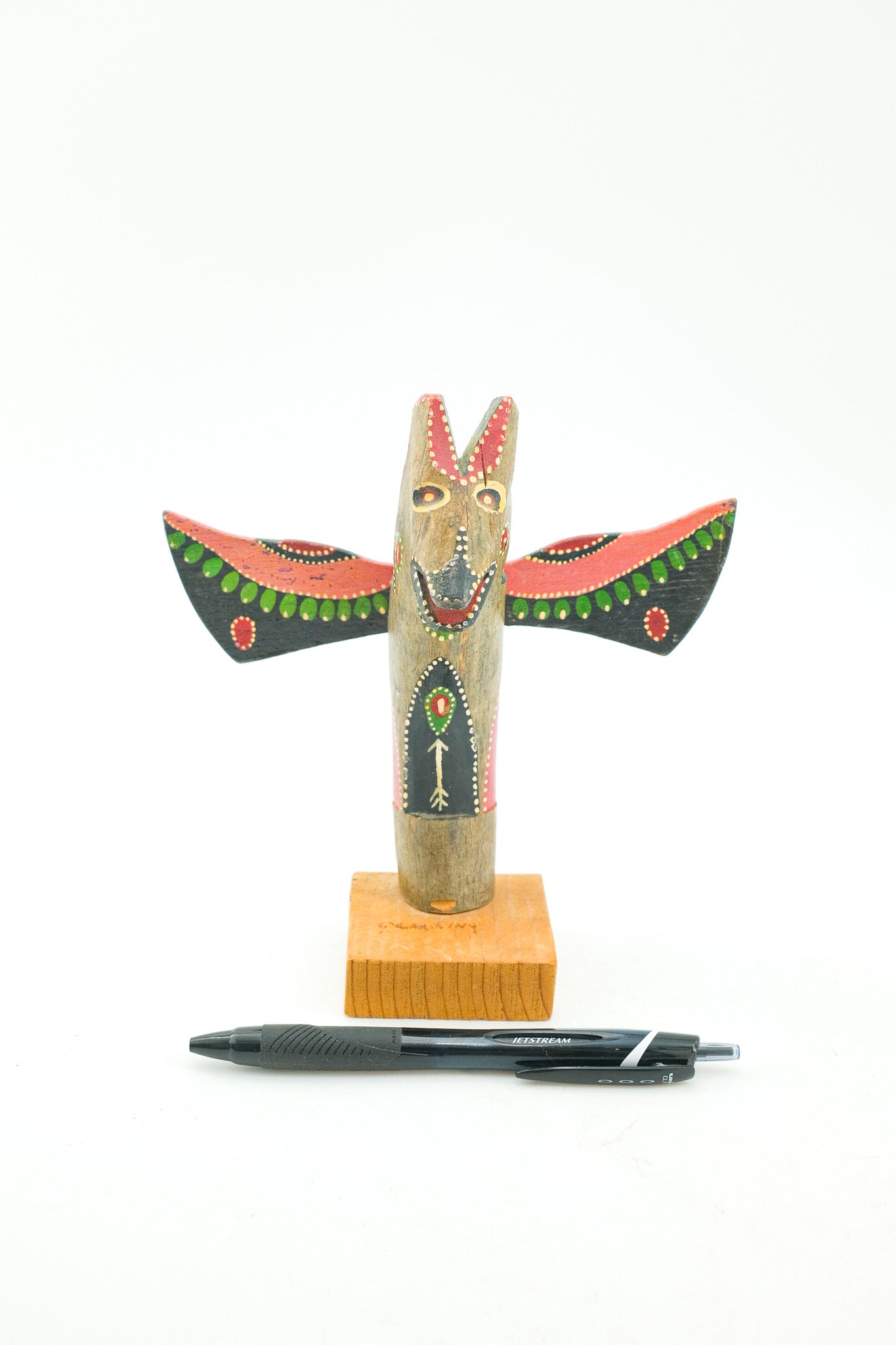 Totem Pole Figurine / 木製 トーテムポール オブジェ