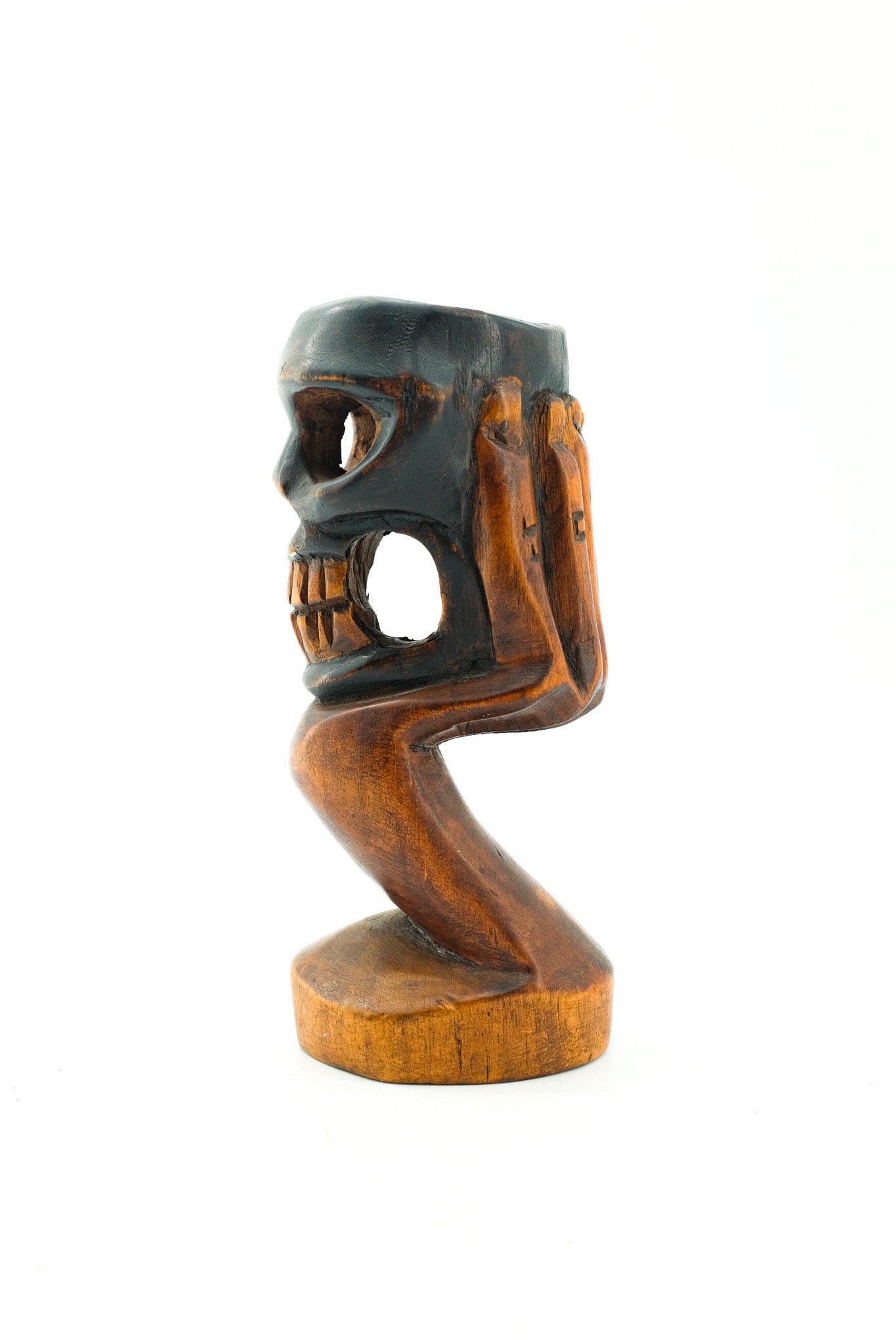 Wood Carved Skull & Hand Sculpture / スカル＆ハンド ウッドオブジェ