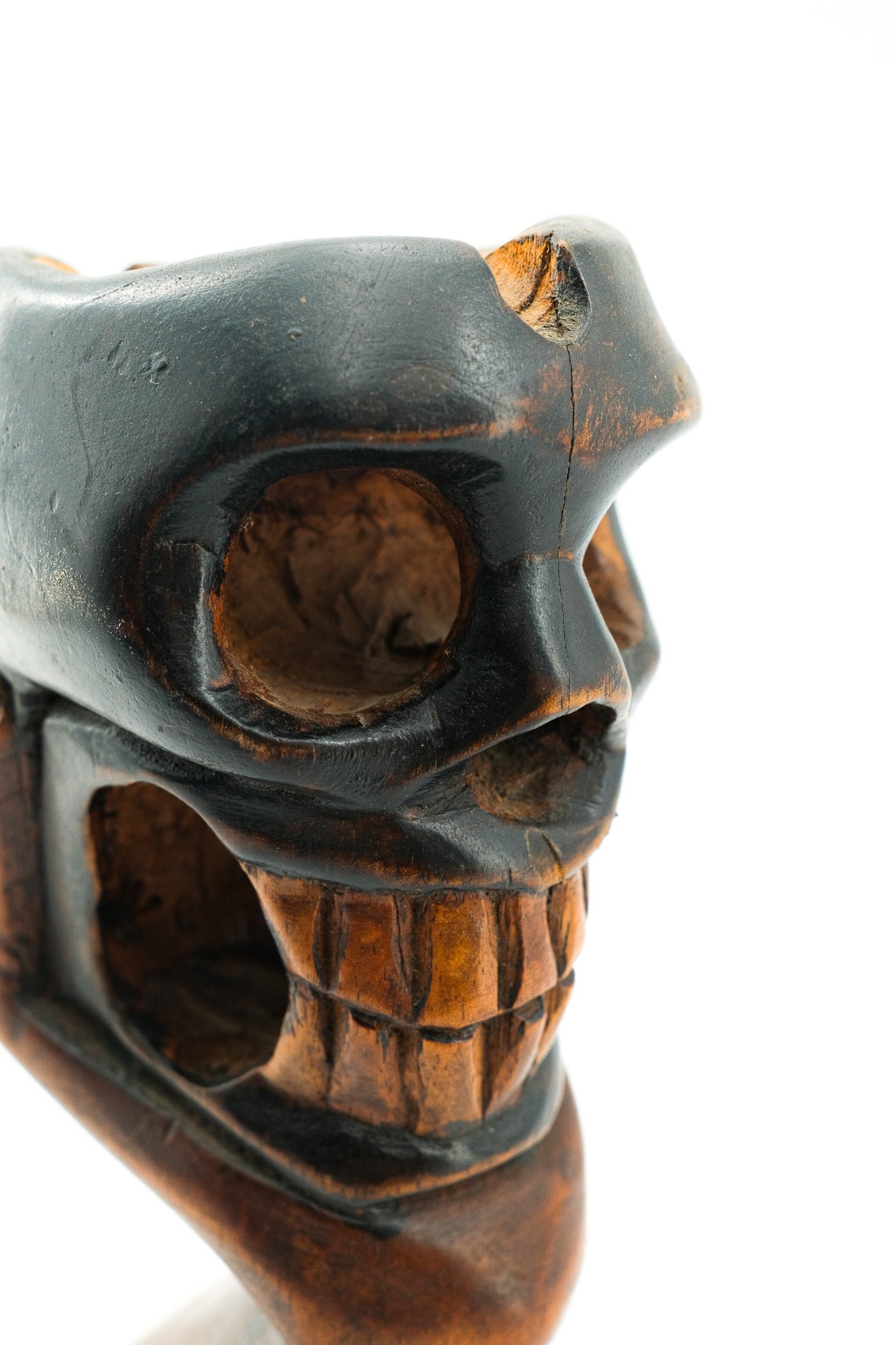Wood Carved Skull & Hand Sculpture / スカル＆ハンド ウッドオブジェ