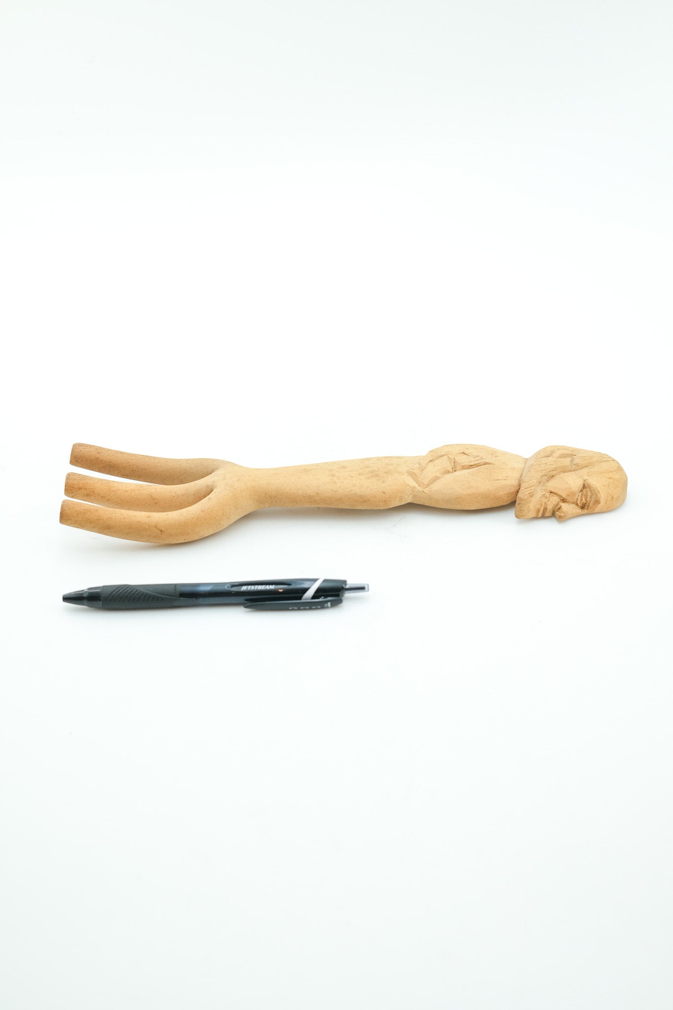 Hand-carved Wooden Fork Object / 木彫りのフォークオブジェ
