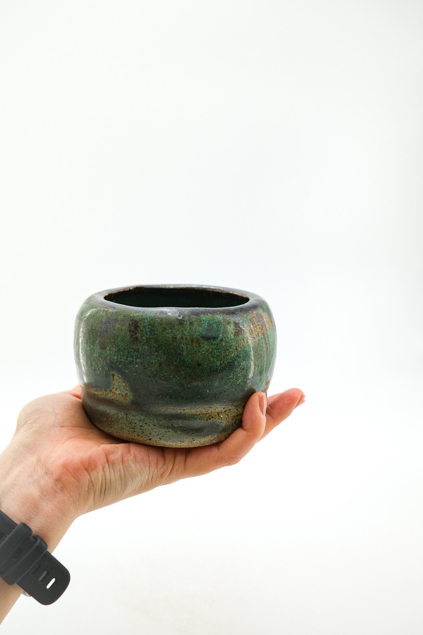 Rustic Green Glazed Ceramic Bowl / ラスティック グリーン釉薬 セラミックボウル
