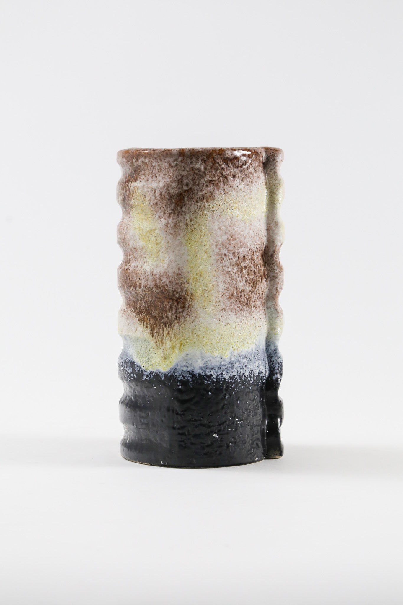 Yellow x Brown x Black Fat Lava Vase / 黄×茶×黒 ファットラバ 花器