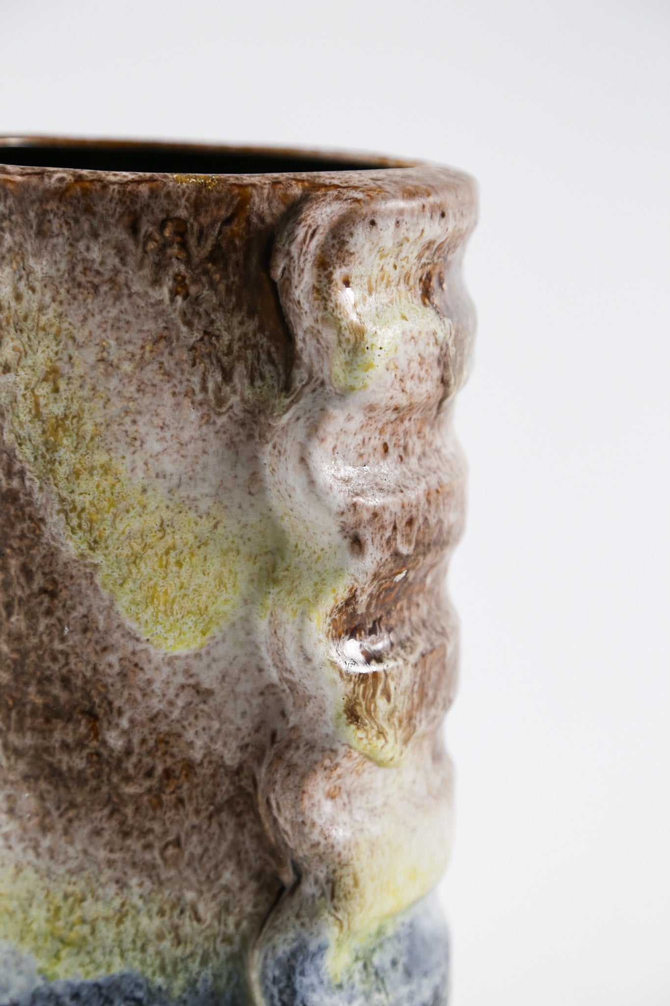 Yellow x Brown x Black Fat Lava Vase / 黄×茶×黒 ファットラバ 花器