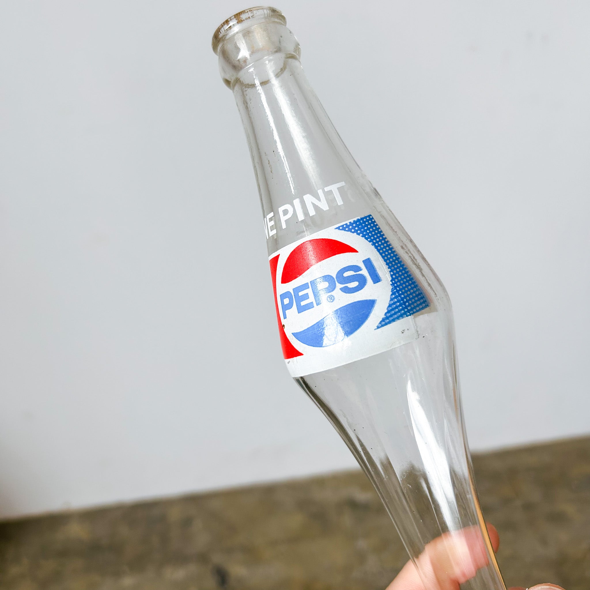Stretched Glass Bottle "pepsi"/ ねじりボトル