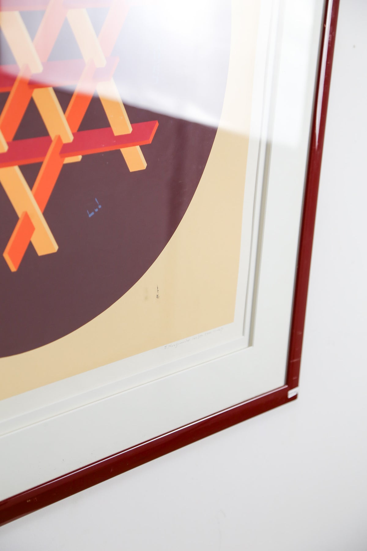 Modern Hebrew Geometrics Serigraph Frame / ヤコブ・カシェマッハー 額装アートフレーム