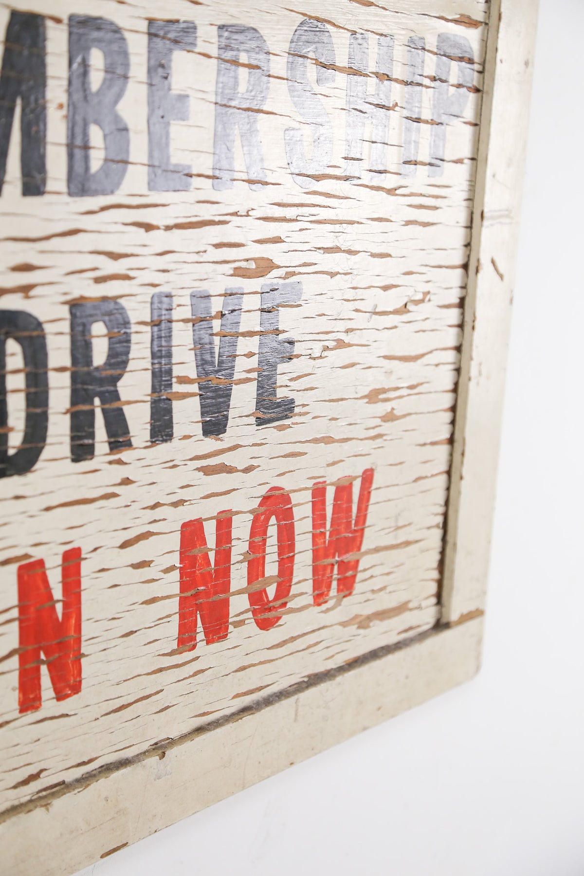MEMBERSHIP DRIVE Wooden Sign / 木製ペイントサインボード